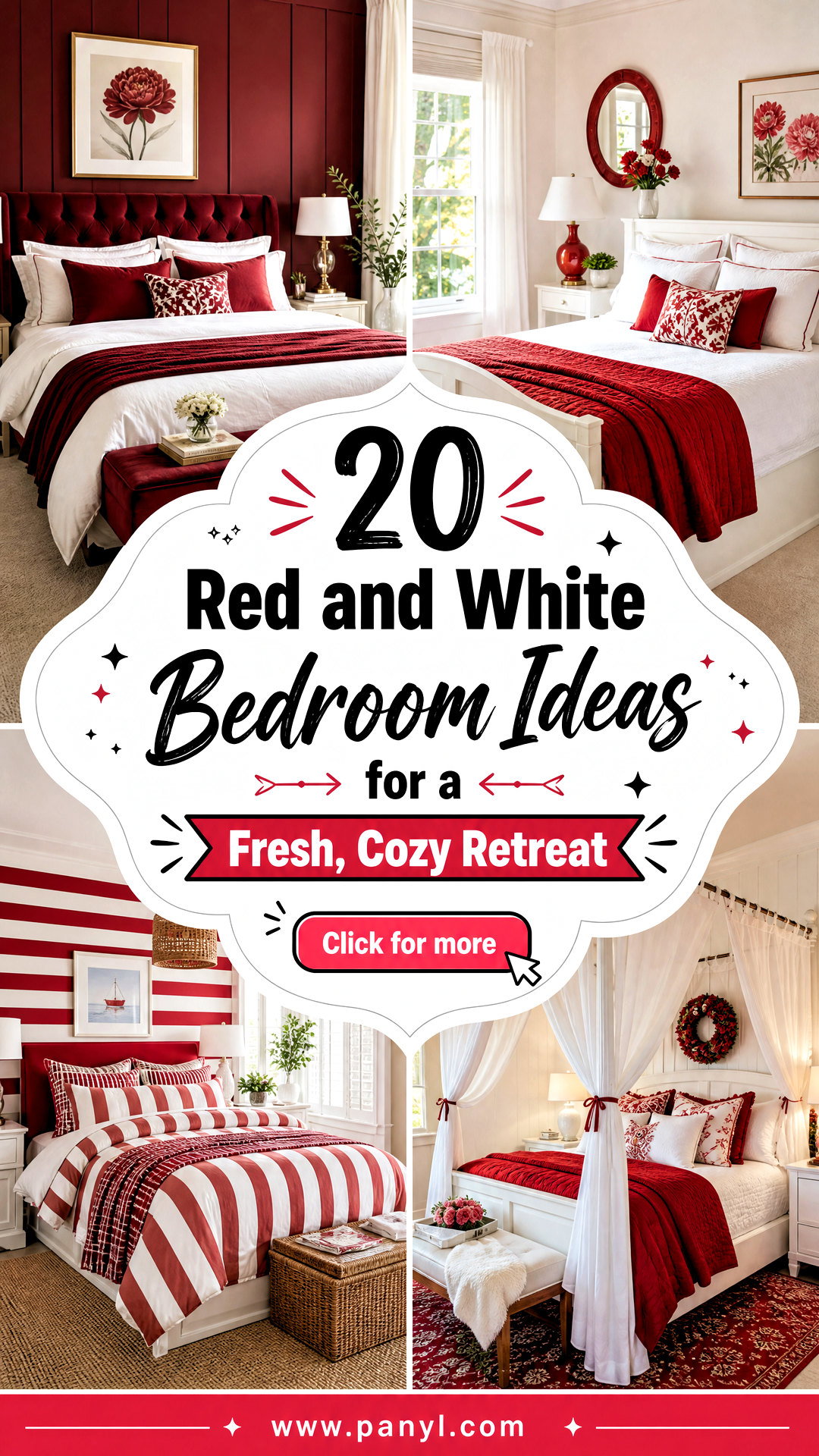 20 Red and White Bedroom Ideas for a Fresh Cozy Retreat - 20 Red and White Bedroom Ideas for a Fresh, Cozy Retreat
