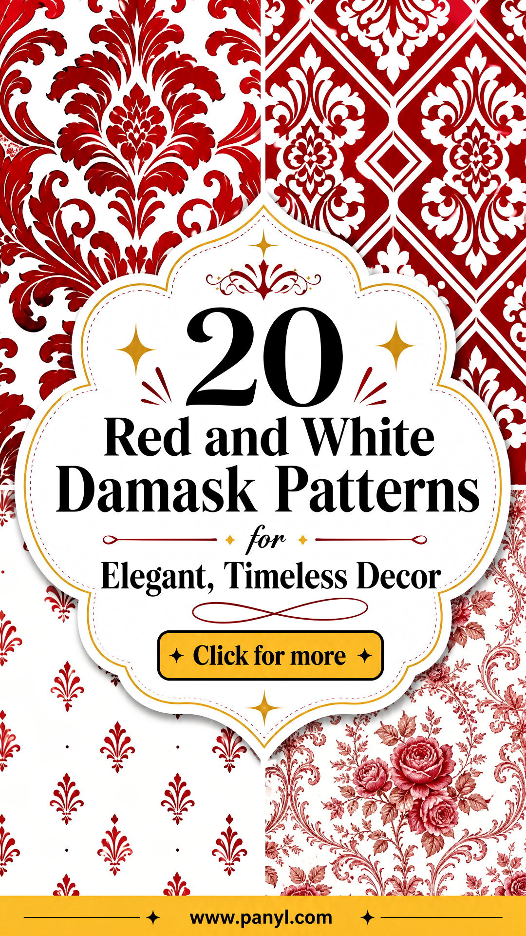 20 Red and White Damask Patterns for Elegant Timeless Decor - 20 Red and White Damask Patterns for Elegant, Timeless Decor