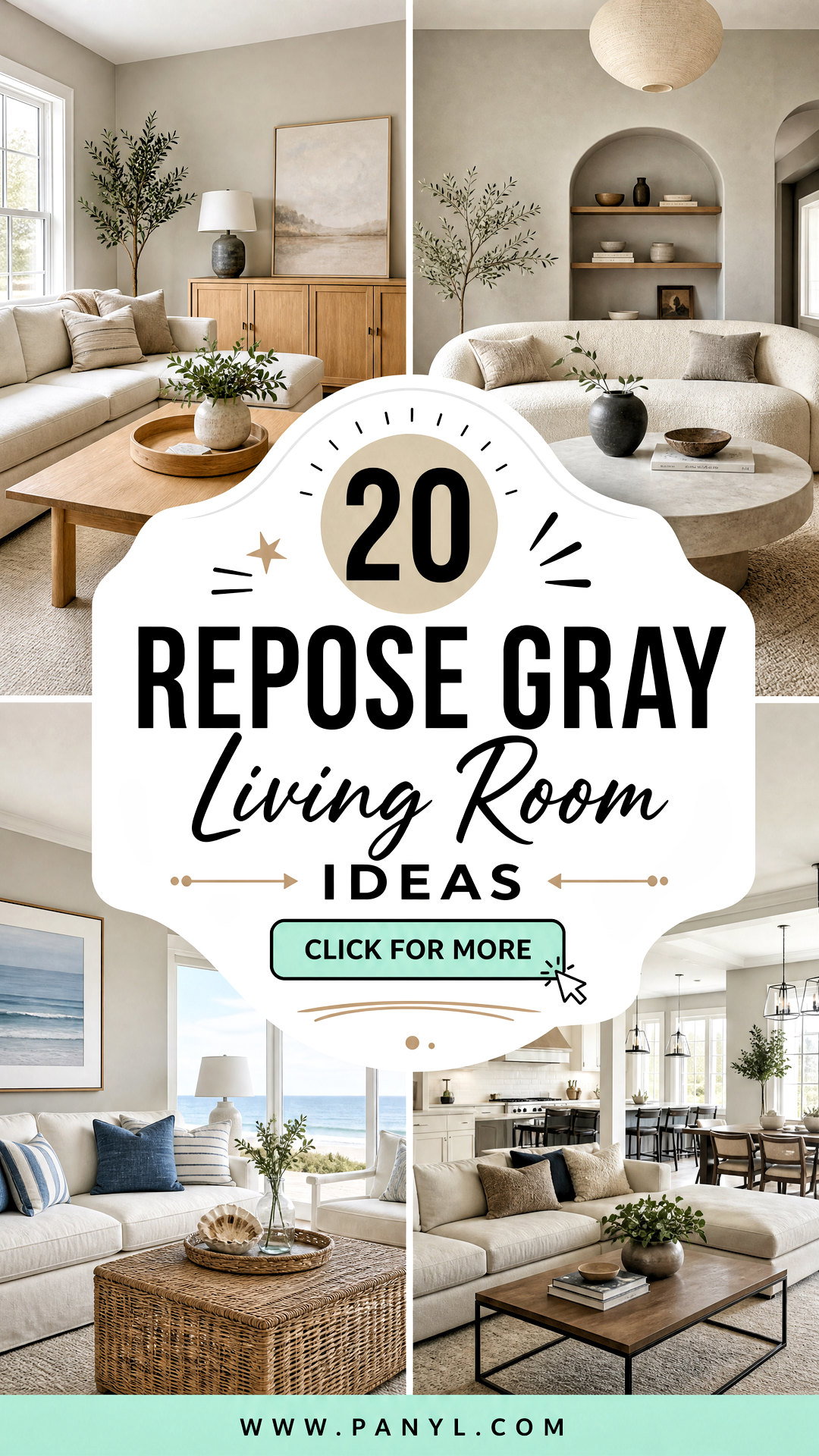 20 Repose Gray Living Room Ideas for a Calm Cozy Home - 20 Repose Gray Living Room Ideas for a Calm, Cozy Home