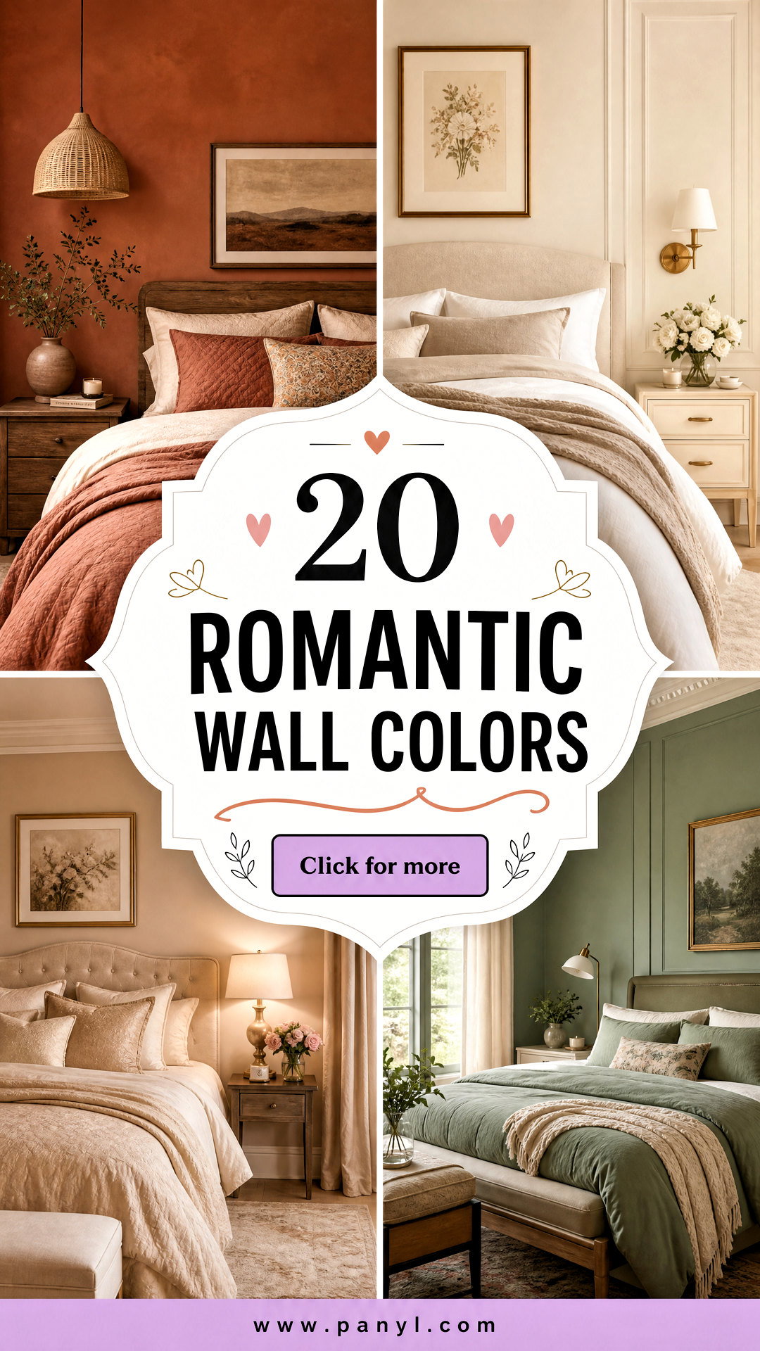 20 Romantic Wall Colors for Cozy Intimate Bedroom Style - 20 Romantic Wall Colors for Cozy, Intimate Bedroom Style