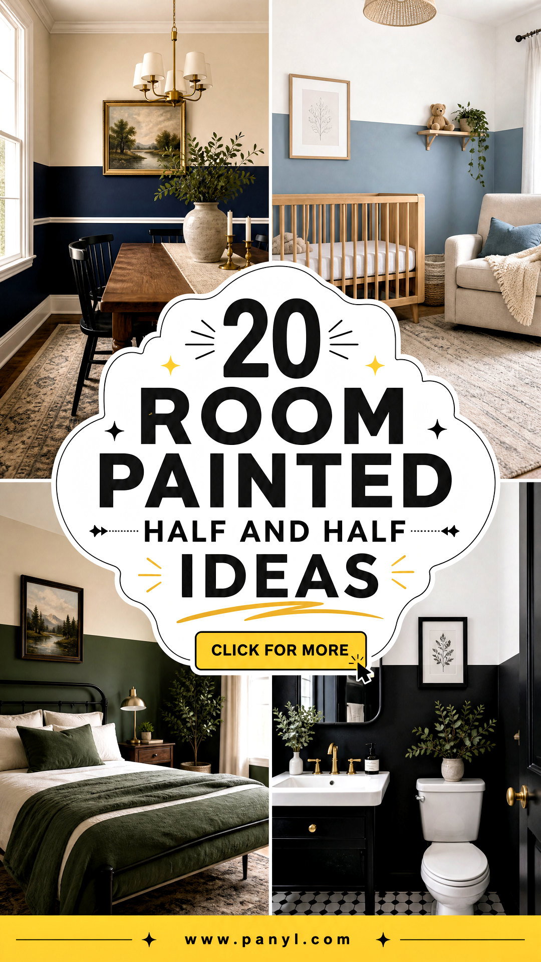 20 Room Painted Half And Half Ideas for a Bold Modern Look - 20 Room Painted Half And Half Ideas for a Bold, Modern Look