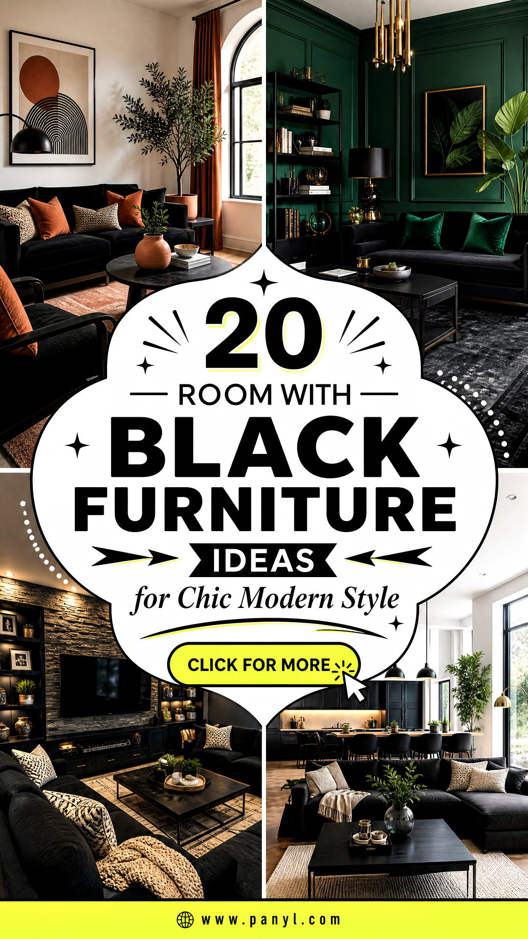 20 Room With Black Furniture Ideas for Chic Modern Style - 20 Room With Black Furniture Ideas for Chic Modern Style