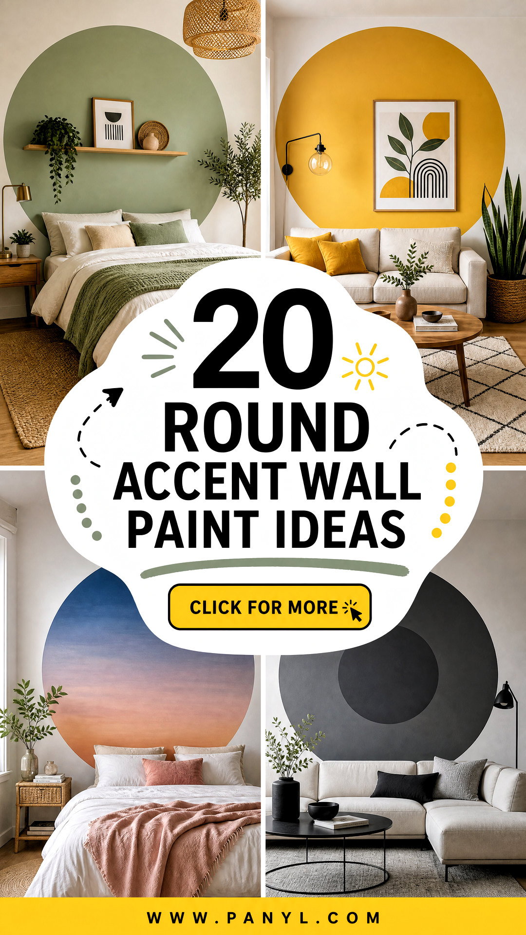 20 Round Accent Wall Paint Ideas for Playful Modern Rooms - 20 Round Accent Wall Paint Ideas for Playful, Modern Rooms