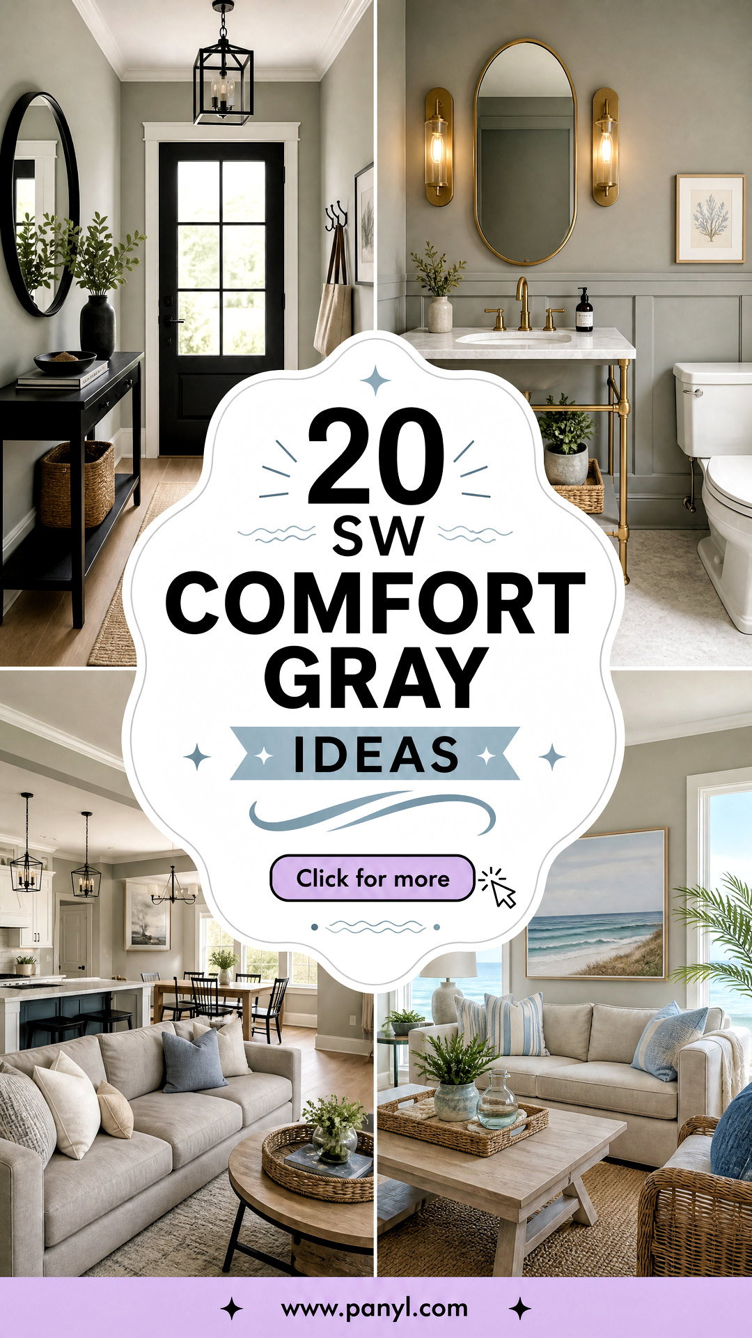 20 SW Comfort Gray Ideas for Calm Coastal Rooms at Home - 20 SW Comfort Gray Ideas for Calm, Coastal Rooms at Home