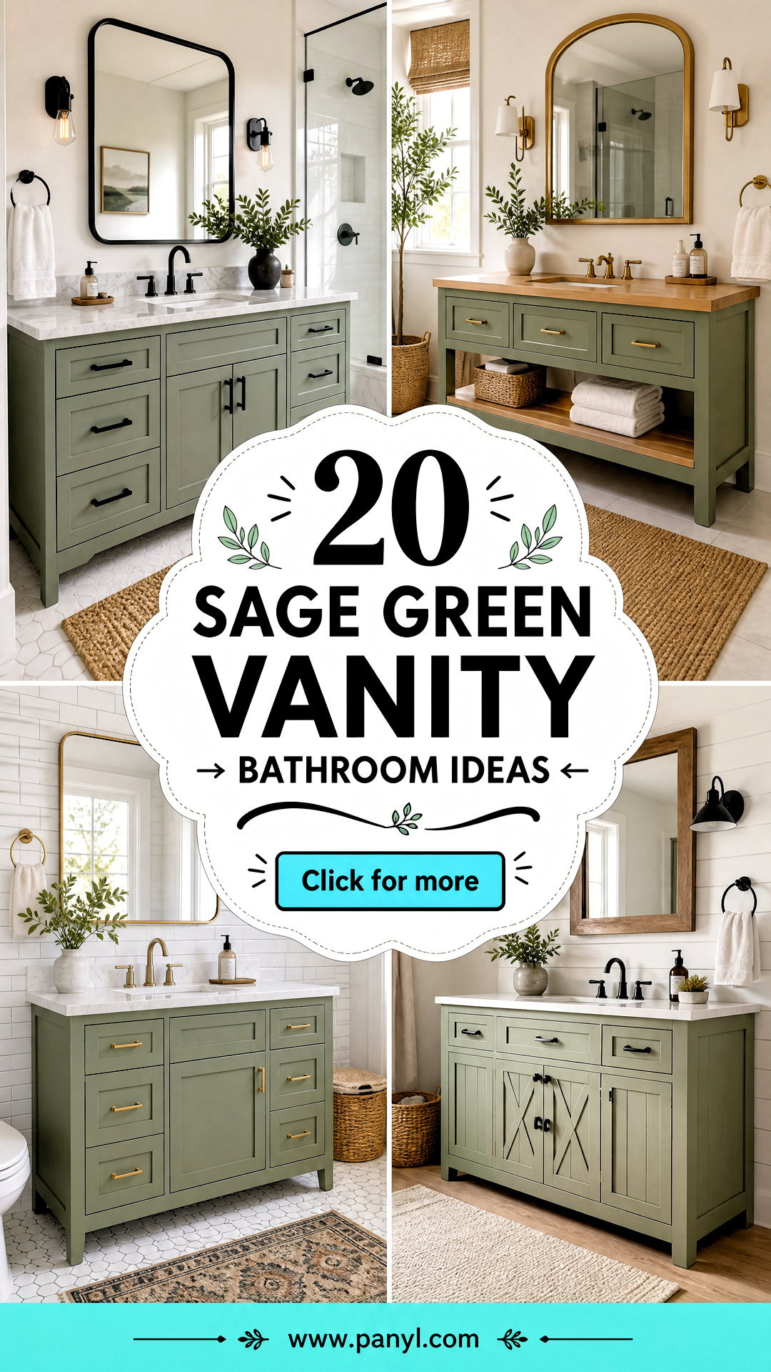 20 Sage Green Vanity Bathroom Ideas for a Serene Spa Look - 20 Sage Green Vanity Bathroom Ideas for a Serene Spa Look