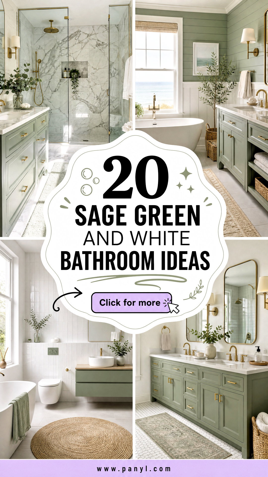 20 Sage Green and White Bathroom Ideas for a Serene Spa Look - 20 Sage Green and White Bathroom Ideas for a Serene Spa Look