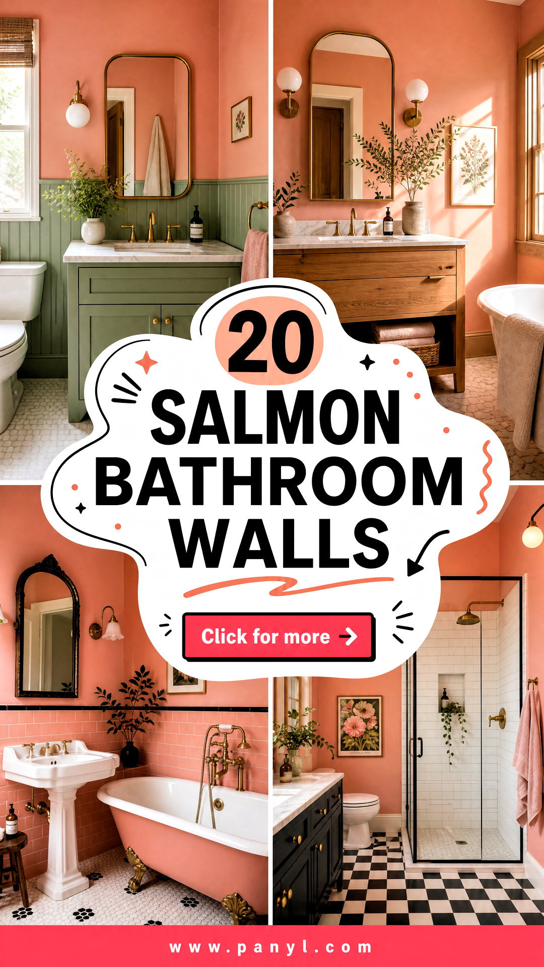 20 Salmon Bathroom Walls Warm Playful Ideas for Modern Spaces - 20 Salmon Bathroom Walls: Warm, Playful Ideas for Modern Spaces