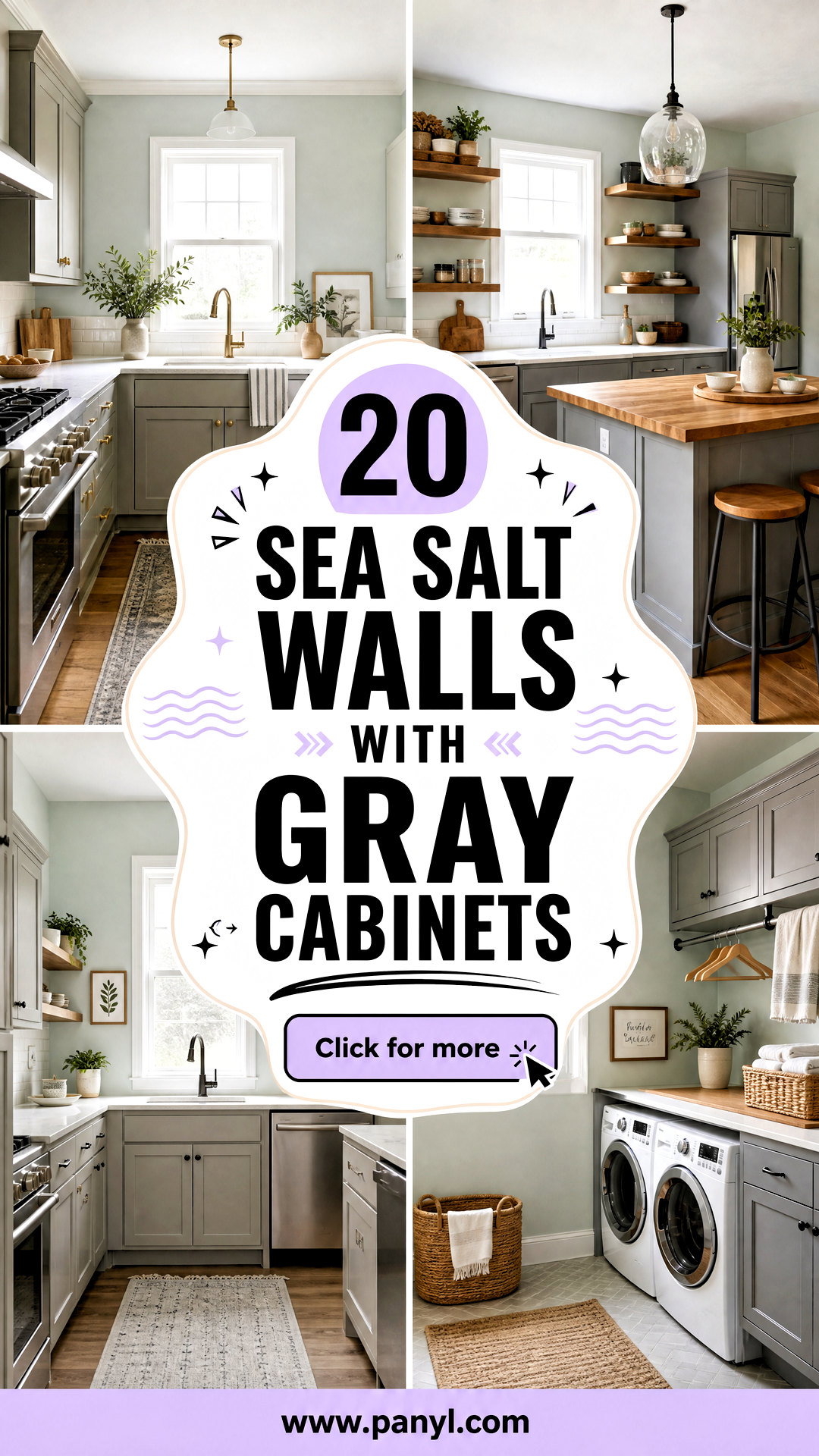 20 Sea Salt Walls With Gray Cabinets Calm Kitchen Pairings - 20 Sea Salt Walls With Gray Cabinets: Calm Kitchen Pairings
