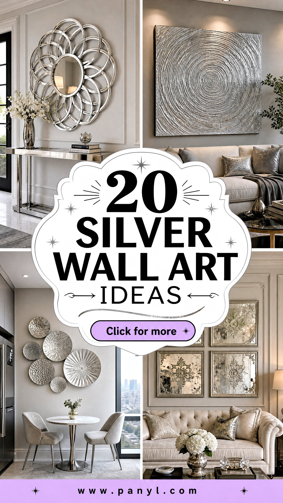 20 Silver Wall Art Ideas for a Sleek Luxe Home Refresh - 20 Silver Wall Art Ideas for a Sleek, Luxe Home Refresh