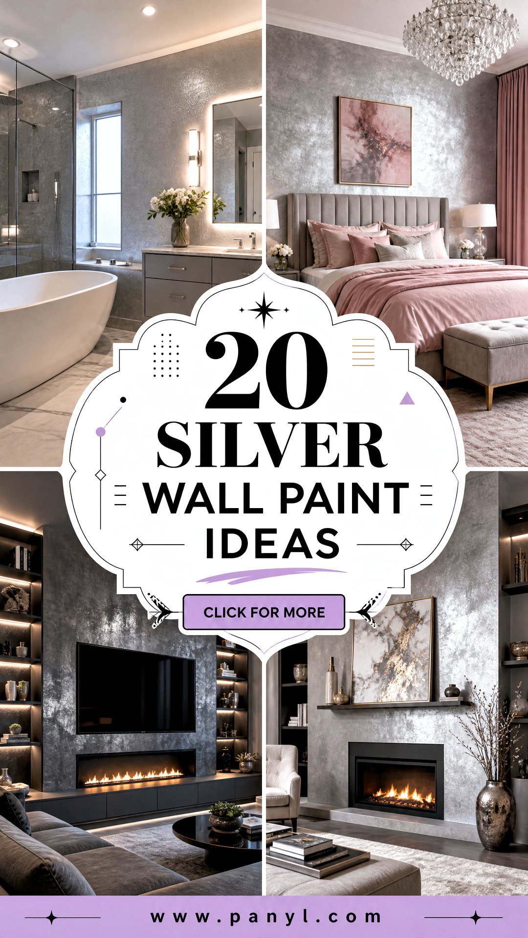 20 Silver Wall Paint Ideas for Sleek Luminous Modern Rooms - 20 Silver Wall Paint Ideas for Sleek, Luminous Modern Rooms