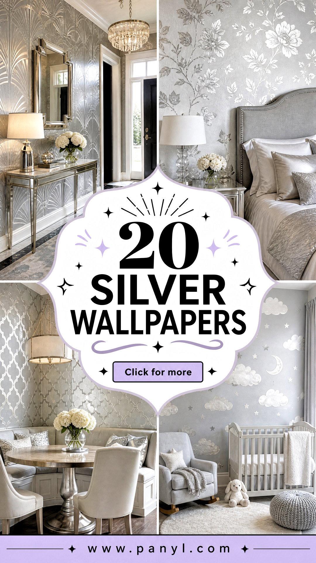 20 Silver Wallpapers for a Chic Light-Reflecting Makeover - 20 Silver Wallpapers for a Chic, Light-Reflecting Makeover