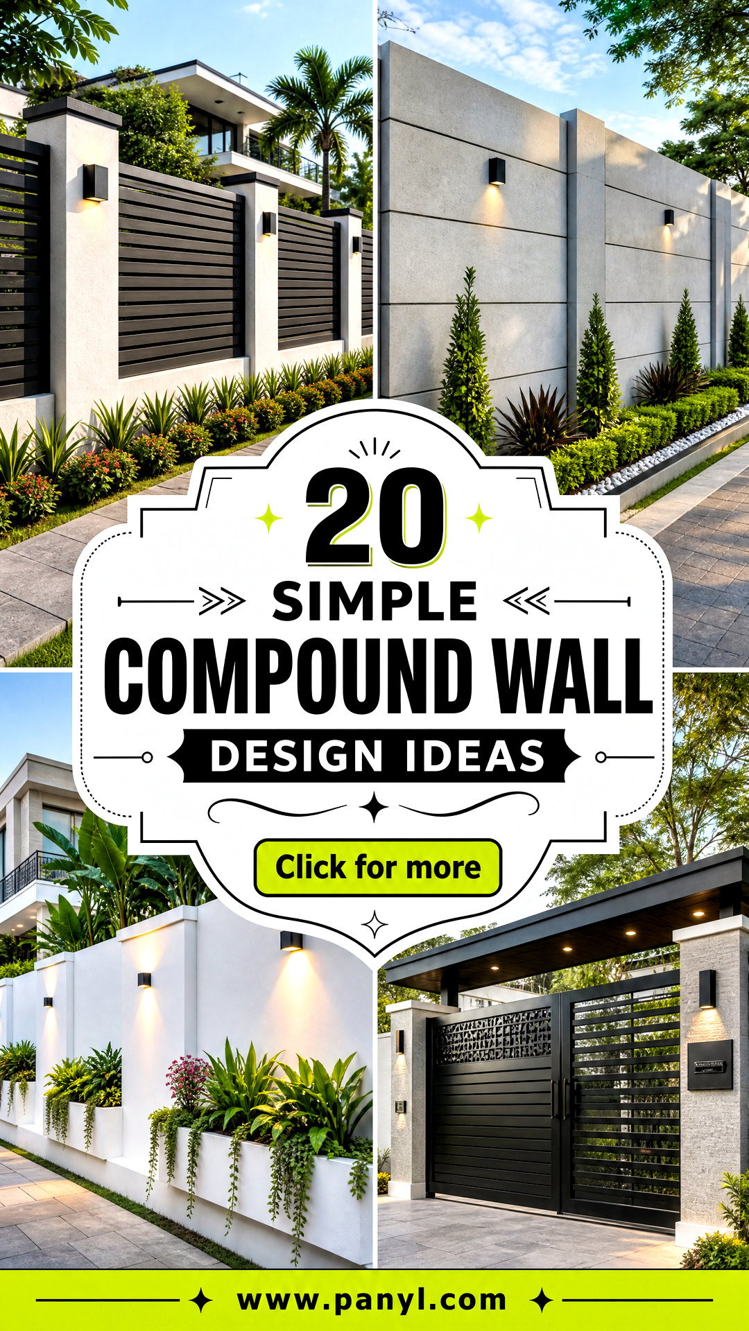 20 Simple Compound Wall Design Ideas for Modern Home Style - 20 Simple Compound Wall Design Ideas for Modern Home Style