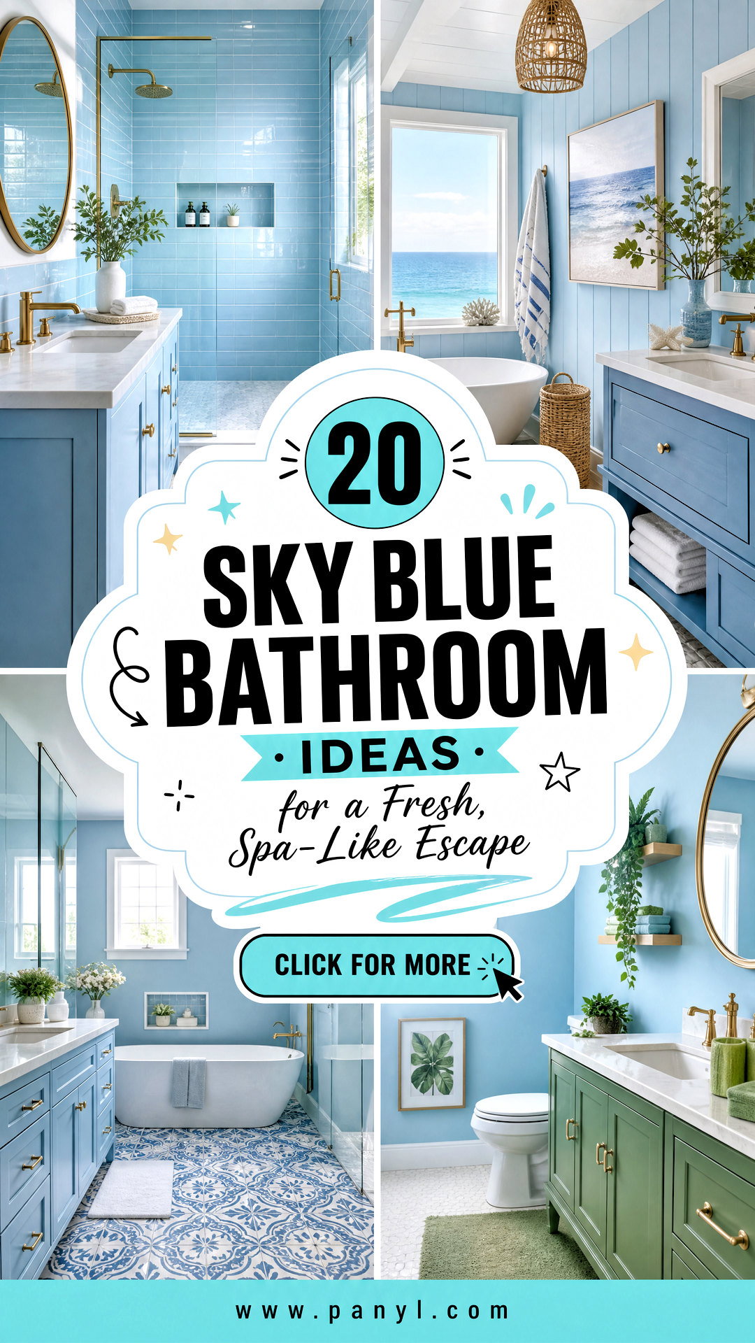 20 Sky Blue Bathroom Ideas for a Fresh Spa-Like Escape - 20 Sky Blue Bathroom Ideas for a Fresh, Spa-Like Escape