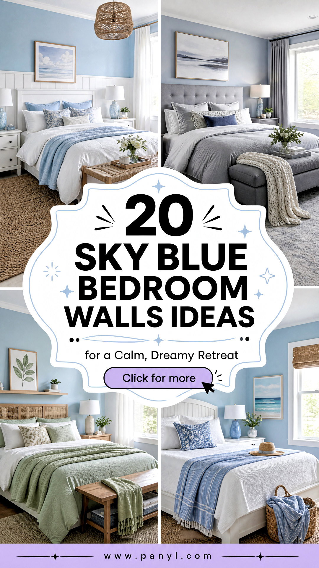 20 Sky Blue Bedroom Walls Ideas for a Calm Dreamy Retreat - 20 Sky Blue Bedroom Walls Ideas for a Calm, Dreamy Retreat