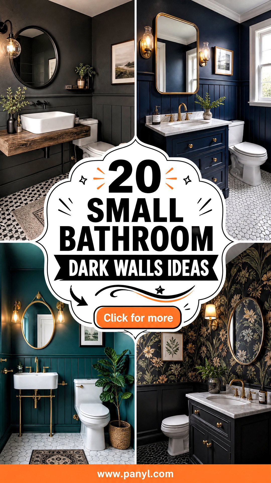 20 Small Bathroom Dark Walls Ideas for Bold Cozy Style - 20 Small Bathroom Dark Walls Ideas for Bold, Cozy Style