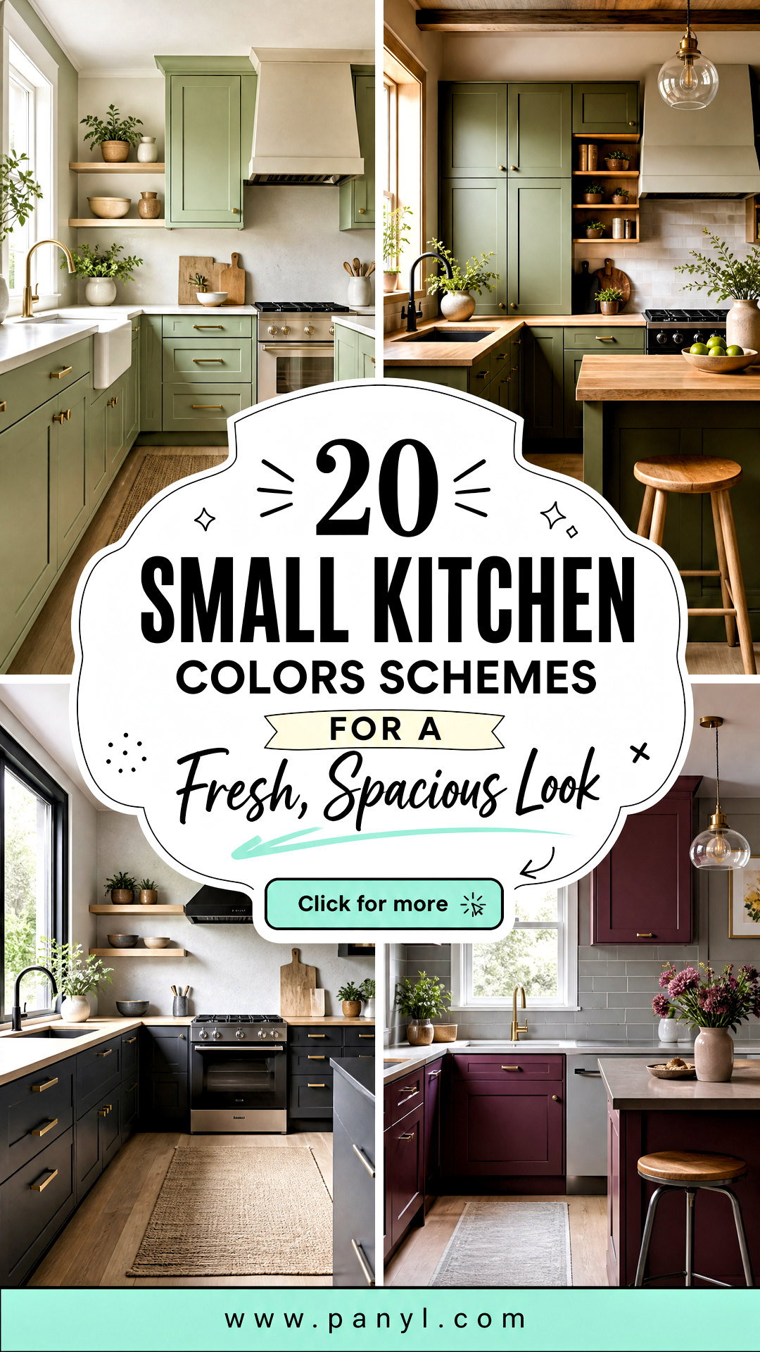 20 Small Kitchen Colors Schemes for a Fresh Spacious Look - 20 Small Kitchen Colors Schemes for a Fresh, Spacious Look
