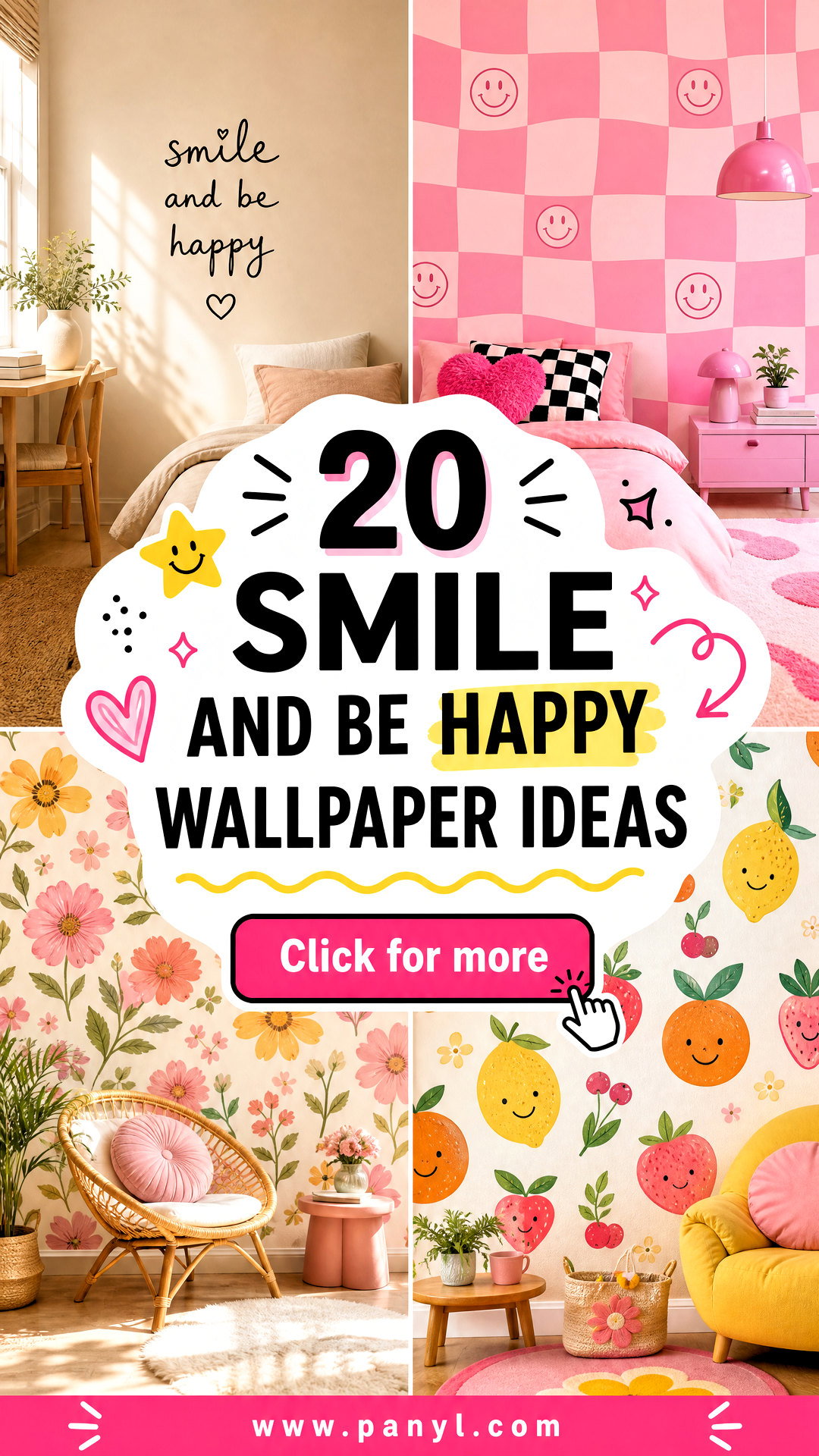 20 Smile And Be Happy Wallpaper Ideas for Cheerful Rooms - 20 Smile And Be Happy Wallpaper Ideas for Cheerful Rooms
