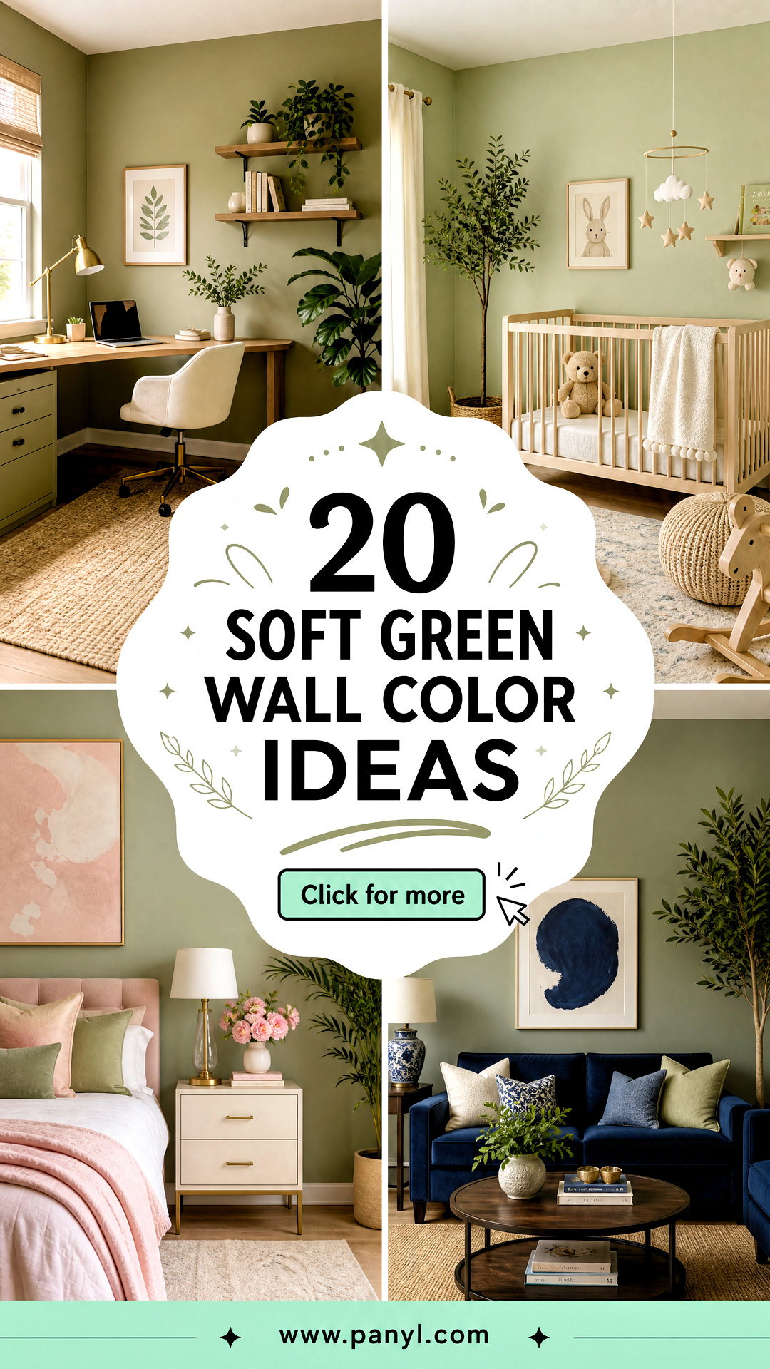 20 Soft Green Wall Color Ideas for Fresh Restful Rooms - 20 Soft Green Wall Color Ideas for Fresh, Restful Rooms