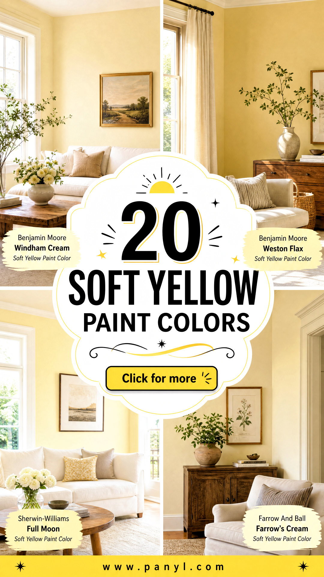 20 Soft Yellow Paint Colors for Cheerful Cozy Home Interiors - 20 Soft Yellow Paint Colors for Cheerful, Cozy Home Interiors