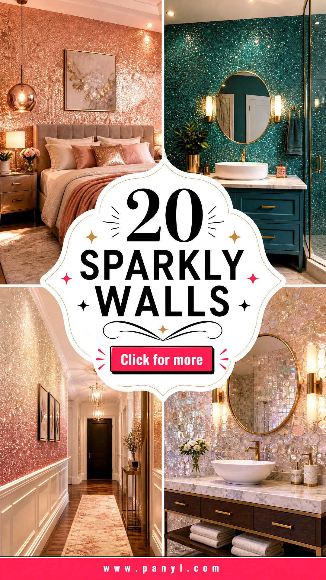 20 Sparkly Walls for Glamorous Grown-Up Modern Room Style - 20 Sparkly Walls for Glamorous, Grown-Up Modern Room Style