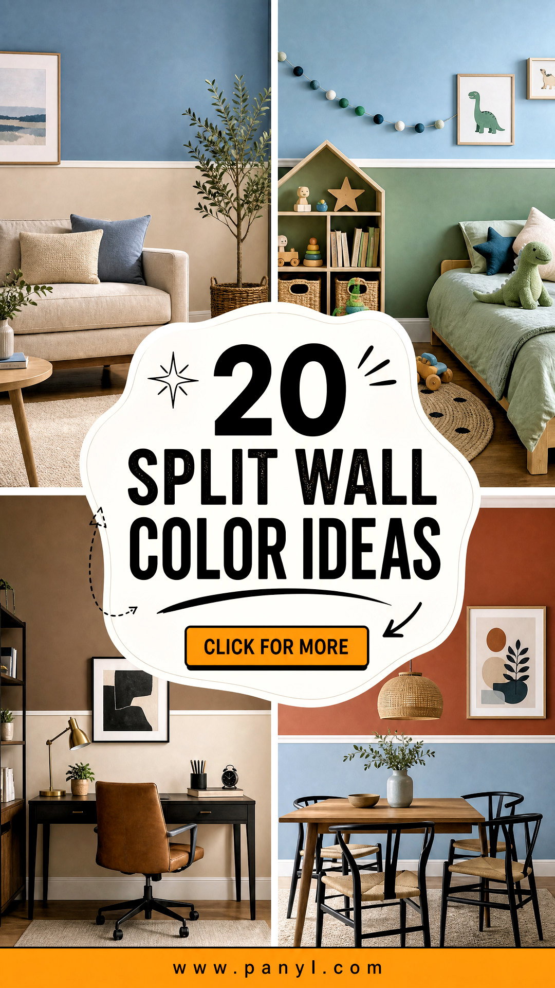 20 Split Wall Color Ideas for Creative Two-Tone Rooms Today - 20 Split Wall Color Ideas for Creative Two-Tone Rooms Today