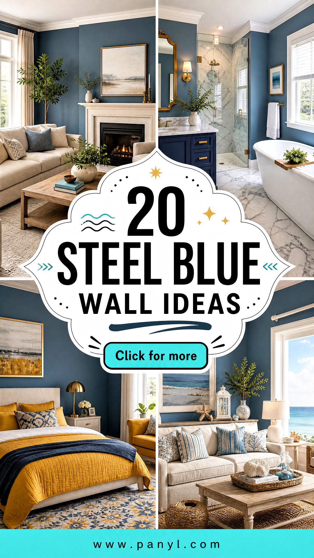 20 Steel Blue Wall Ideas for Rich Serene Rooms in 2025 - 20 Steel Blue Wall Ideas for Rich, Serene Rooms in 2025