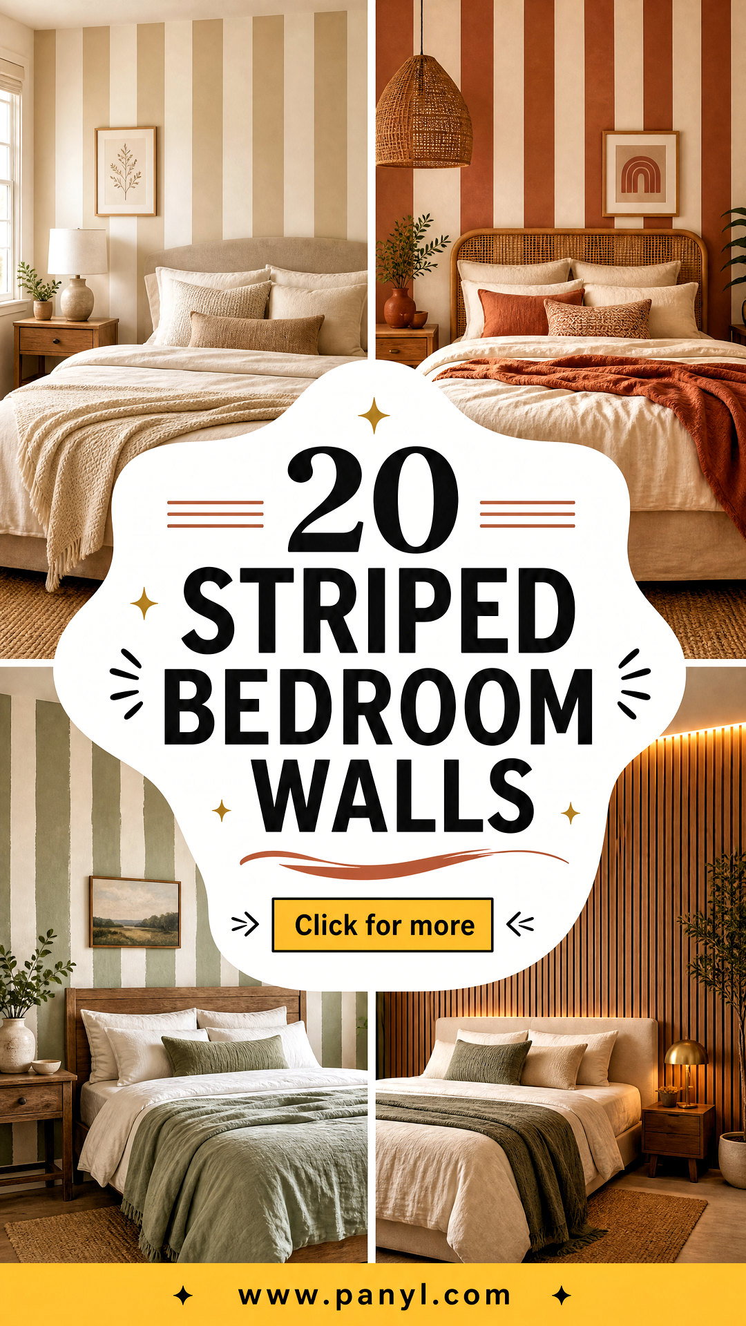 20 Striped Bedroom Walls for a Fresh Bold Restful Retreat - 20 Striped Bedroom Walls for a Fresh, Bold, Restful Retreat