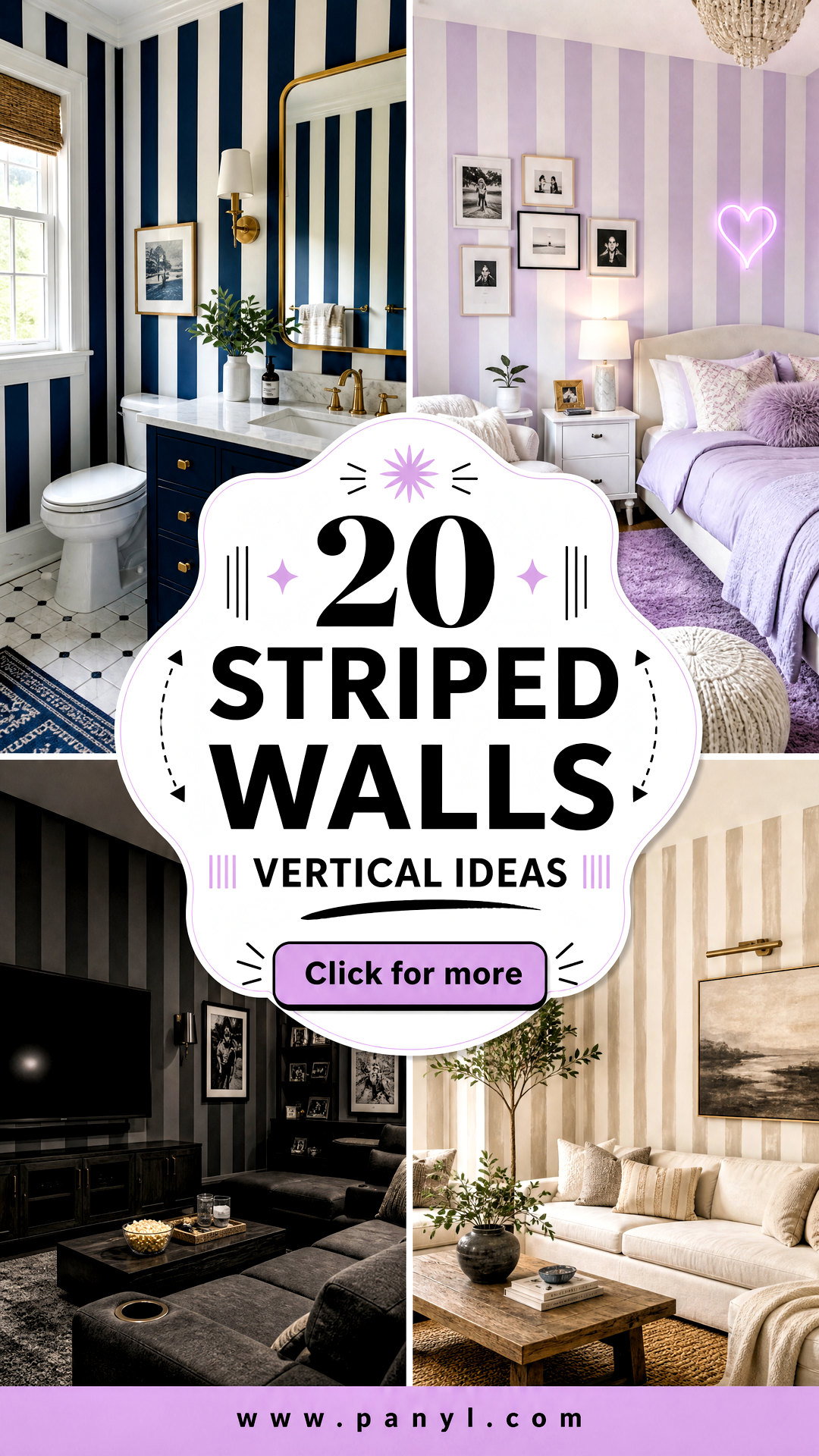 20 Striped Walls Vertical Ideas for Taller-Looking Rooms - 20 Striped Walls Vertical Ideas for Taller-Looking Rooms