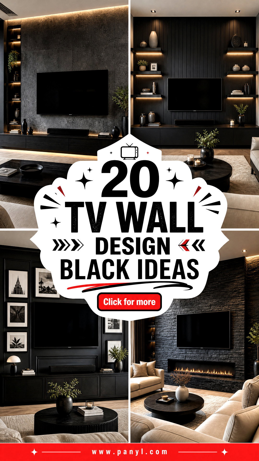 20 TV Wall Design Black Ideas for a Bold Modern Makeover - 20 TV Wall Design Black Ideas for a Bold Modern Makeover
