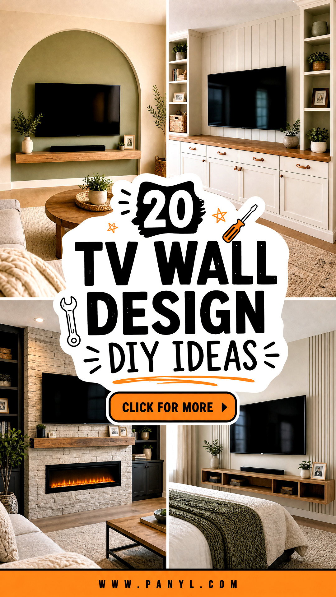 20 TV Wall Design DIY Ideas for a Stylish Weekend Upgrade - 20 TV Wall Design DIY Ideas for a Stylish Weekend Upgrade