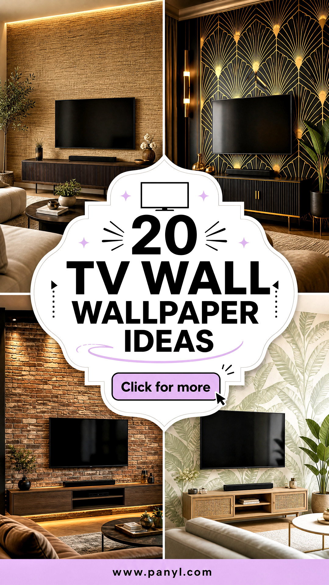 20 TV Wall Wallpaper Ideas for a Sleek Entertainment Space - 20 TV Wall Wallpaper Ideas for a Sleek Entertainment Space