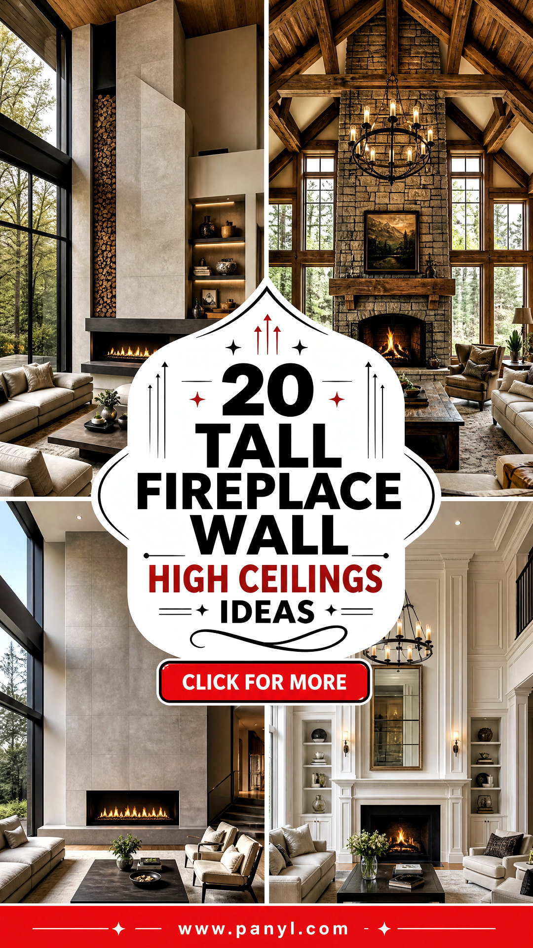 20 Tall Fireplace Wall High Ceilings Ideas With Grand Style - 20 Tall Fireplace Wall High Ceilings Ideas With Grand Style