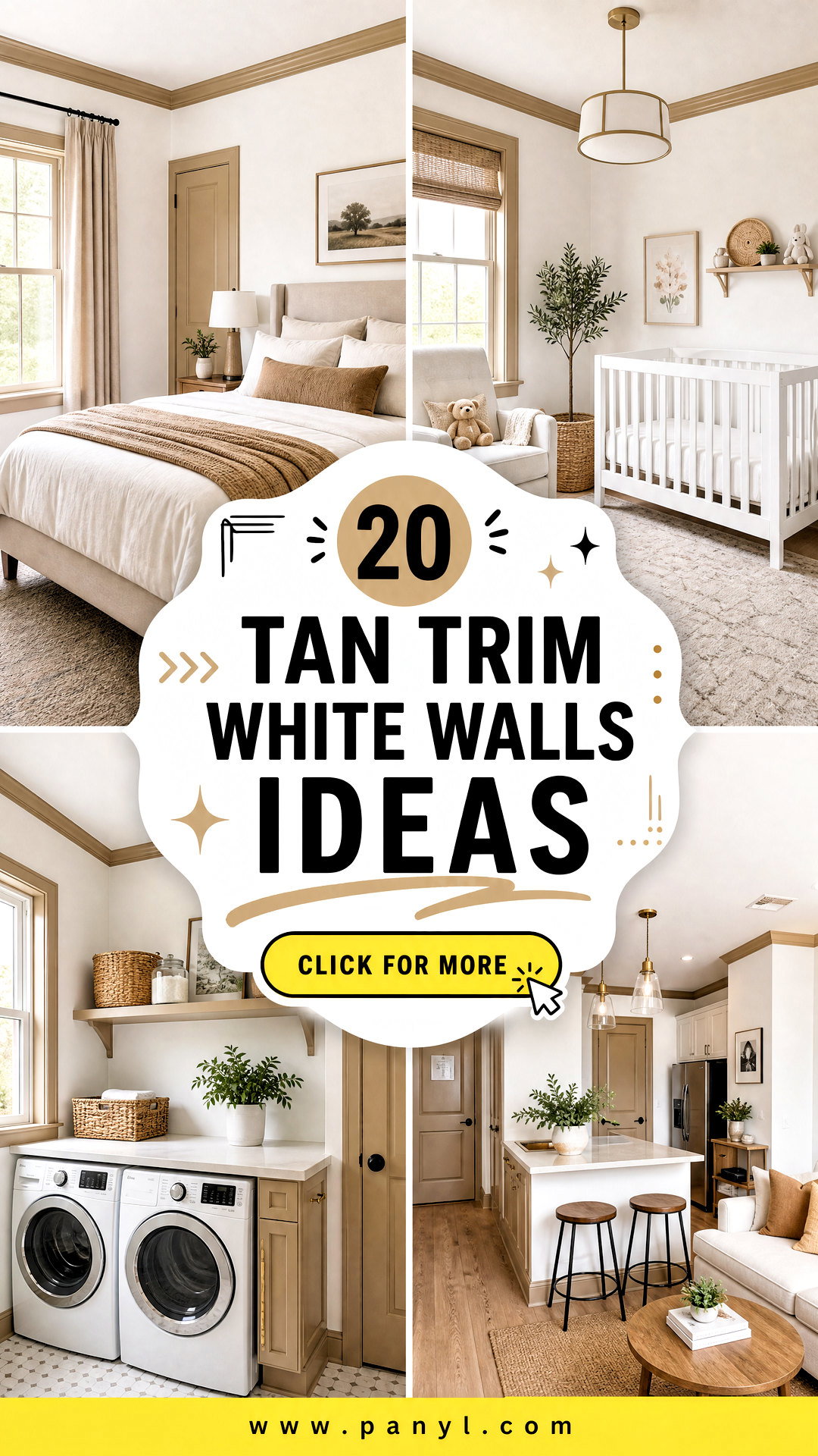 20 Tan Trim White Walls Ideas for a Fresh Layered Look - 20 Tan Trim White Walls Ideas for a Fresh, Layered Look