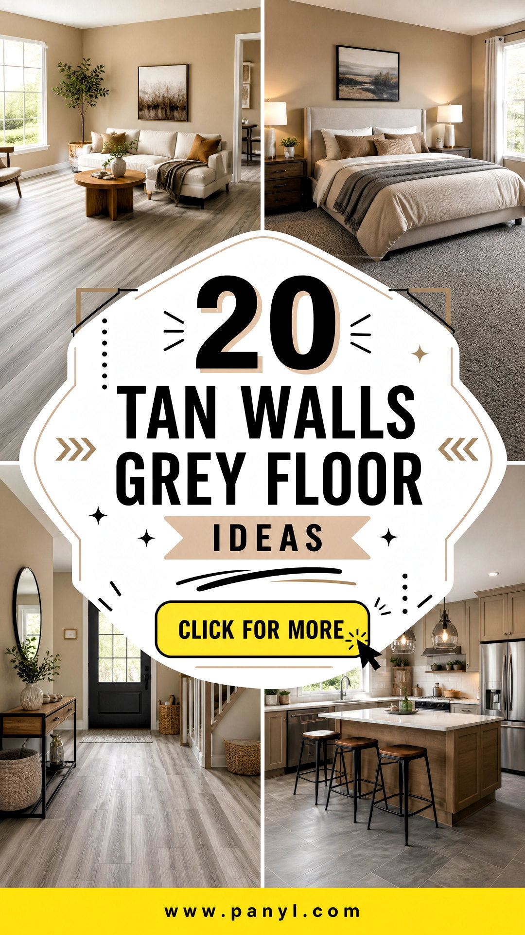 20 Tan Walls Grey Floor Ideas for Calm Contemporary Rooms - 20 Tan Walls Grey Floor Ideas for Calm, Contemporary Rooms