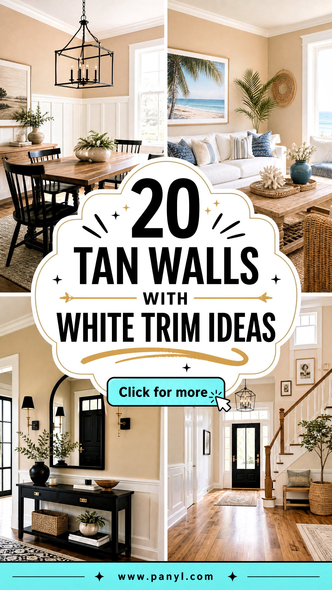 20 Tan Walls With White Trim Ideas for Bright Classic Rooms - 20 Tan Walls With White Trim Ideas for Bright, Classic Rooms