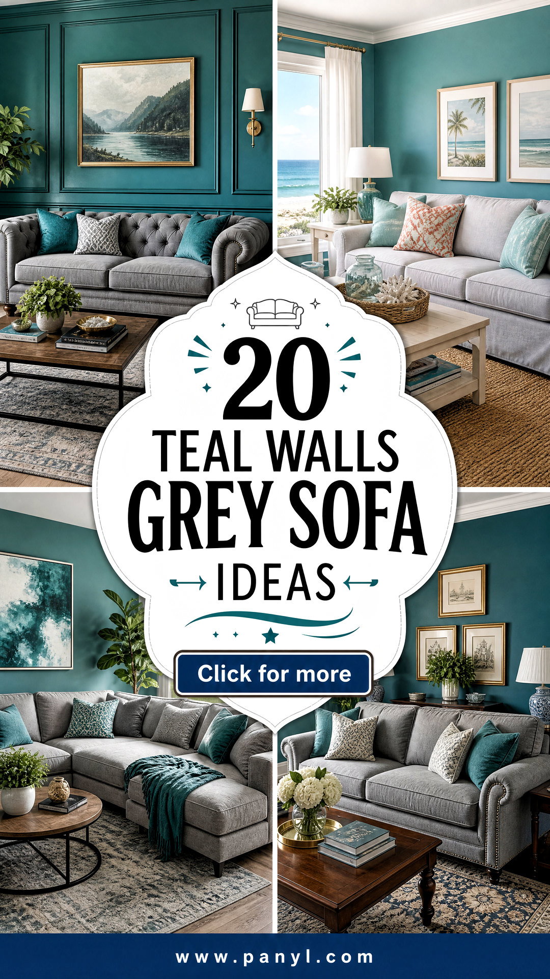 20 Teal Walls Grey Sofa Ideas for Chic Modern Living Rooms - 20 Teal Walls Grey Sofa Ideas for Chic Modern Living Rooms