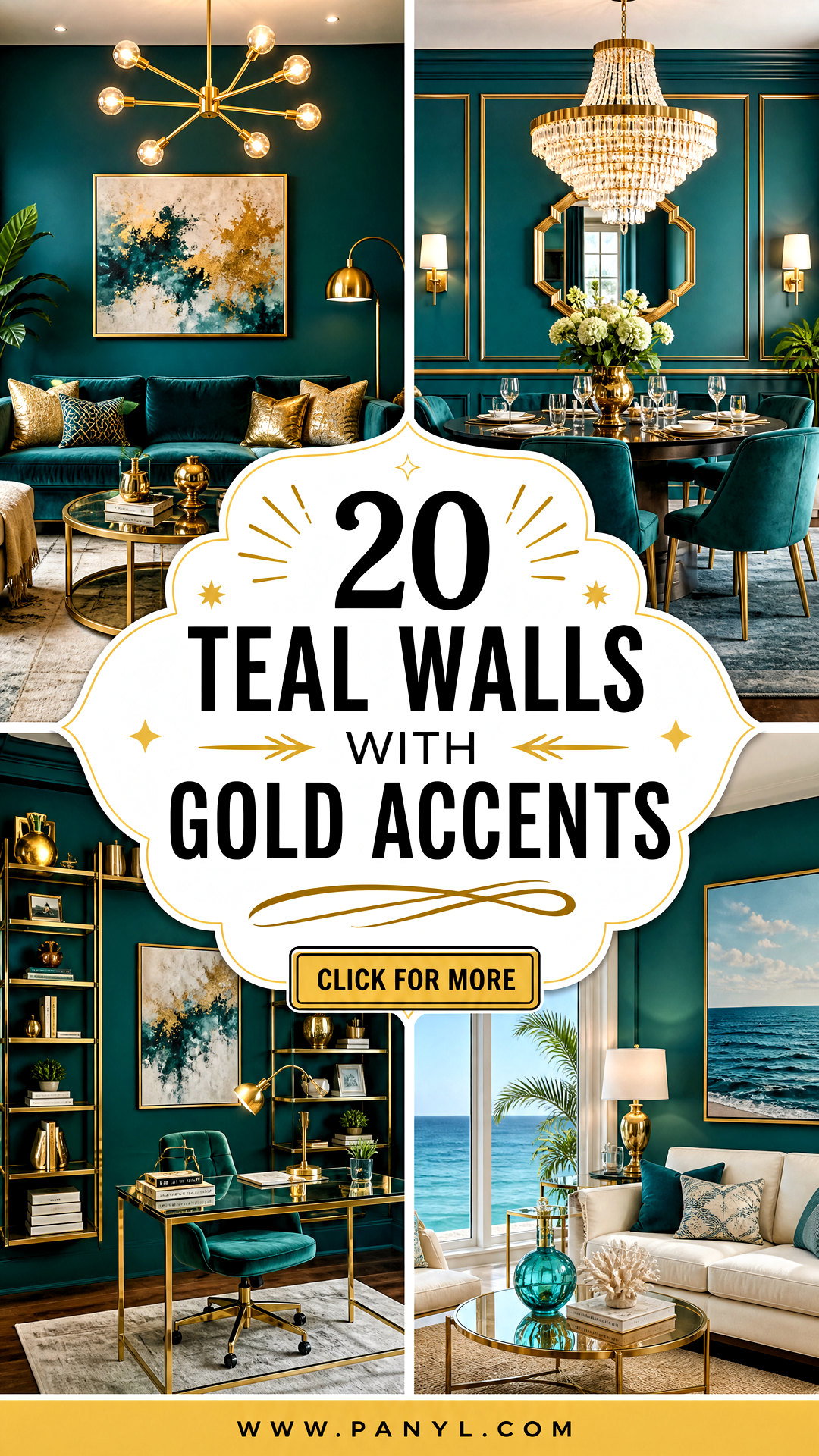 20 Teal Walls With Gold Accents for Sophisticated Modern Rooms - 20 Teal Walls With Gold Accents for Sophisticated Modern Rooms