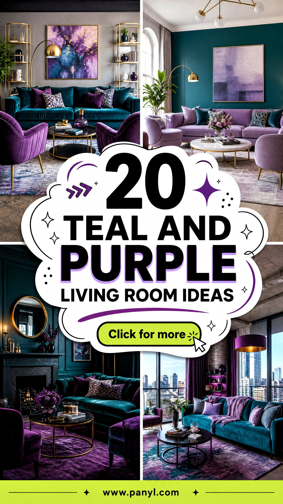20 Teal and Purple Living Room Ideas for a Creative Home - 20 Teal and Purple Living Room Ideas for a Creative Home