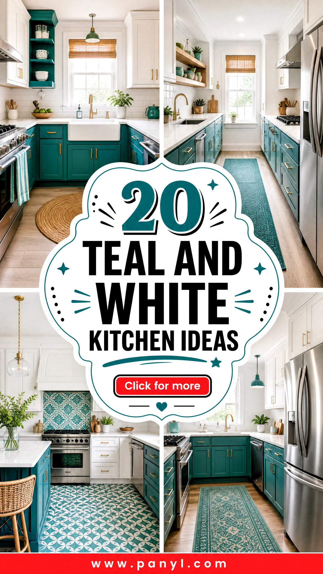 20 Teal and White Kitchen Ideas for a Crisp Coastal Look - 20 Teal and White Kitchen Ideas for a Crisp, Coastal Look