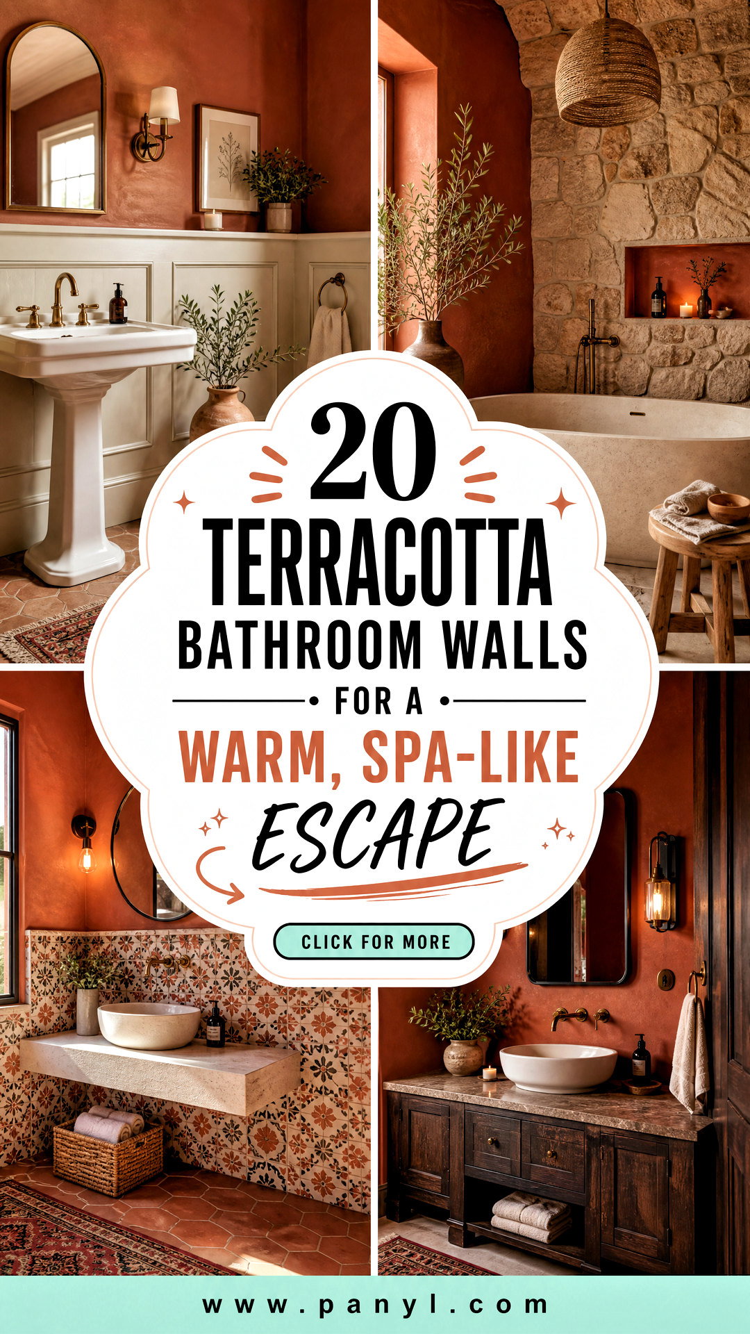 20 Terracotta Bathroom Walls for a Warm Spa-Like Escape - 20 Terracotta Bathroom Walls for a Warm, Spa-Like Escape