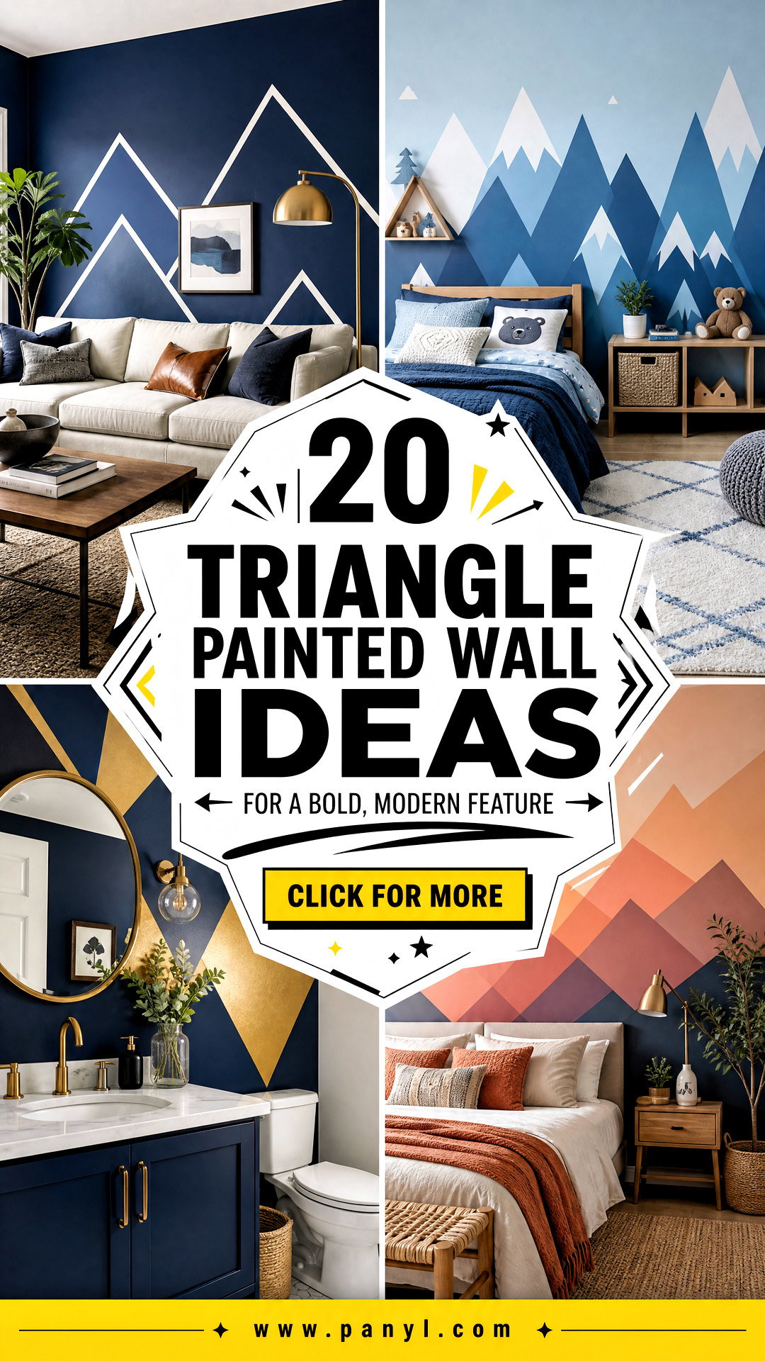 20 Triangle Painted Wall Ideas for a Bold Modern Feature - 20 Triangle Painted Wall Ideas for a Bold, Modern Feature