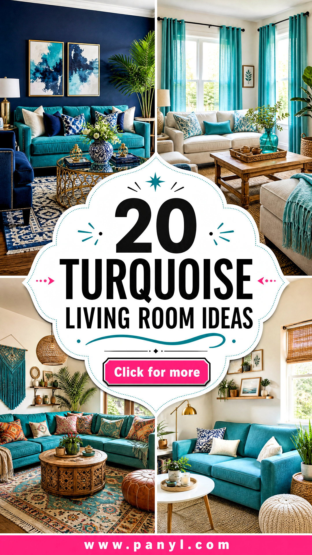 20 Turquoise Living Room Ideas for a Bright Chic Refresh - 20 Turquoise Living Room Ideas for a Bright, Chic Refresh