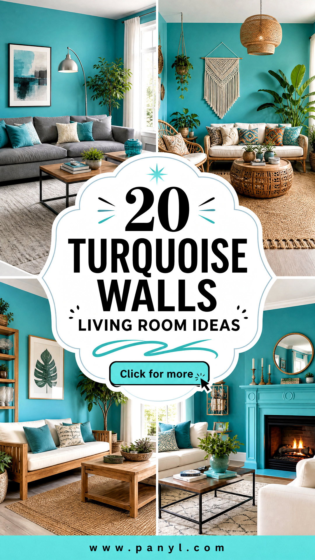20 Turquoise Walls Living Room Ideas for a Bright Airy Look - 20 Turquoise Walls Living Room Ideas for a Bright, Airy Look