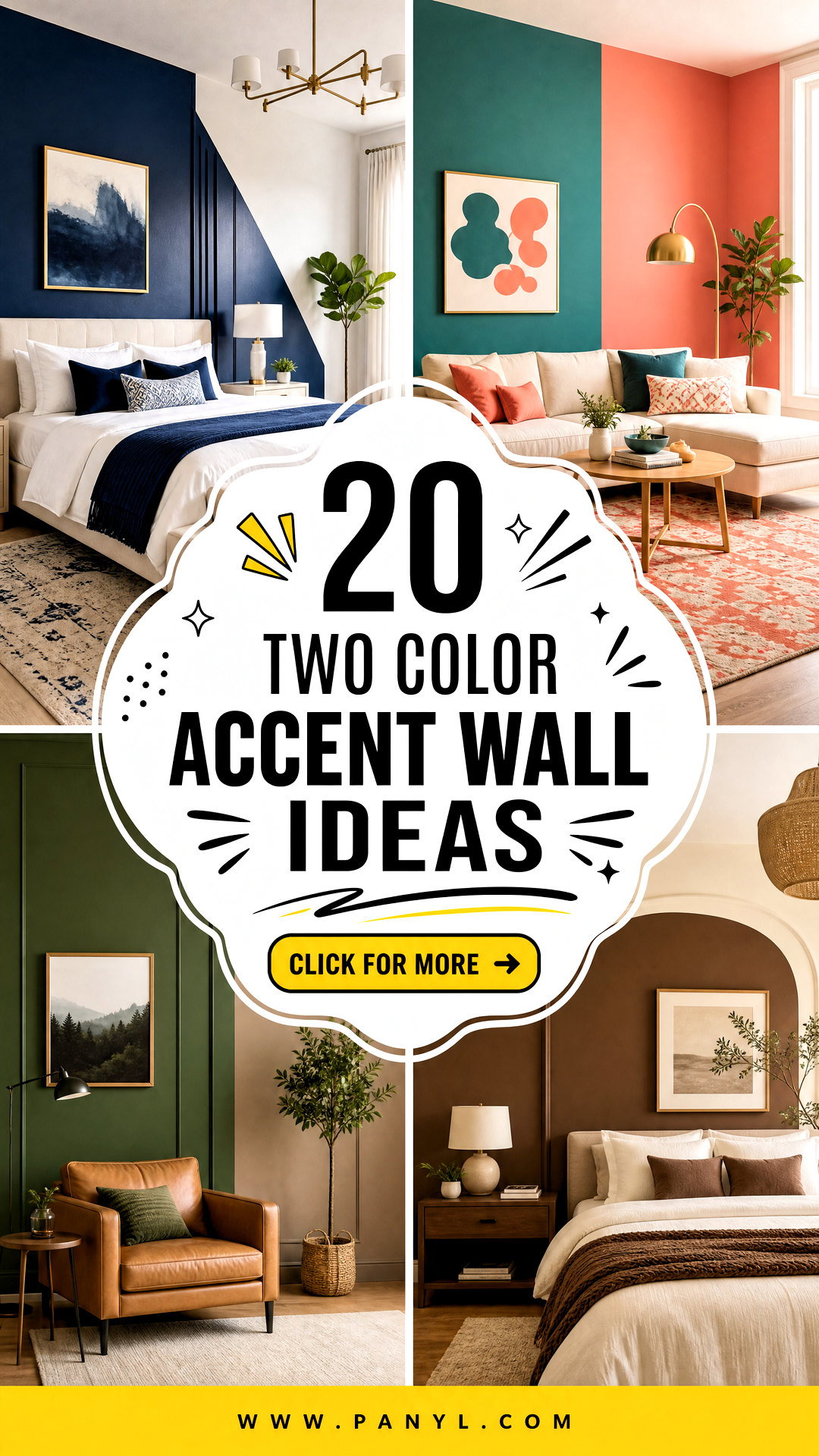 20 Two Color Accent Wall Ideas for Bold Creative Rooms - 20 Two Color Accent Wall Ideas for Bold, Creative Rooms