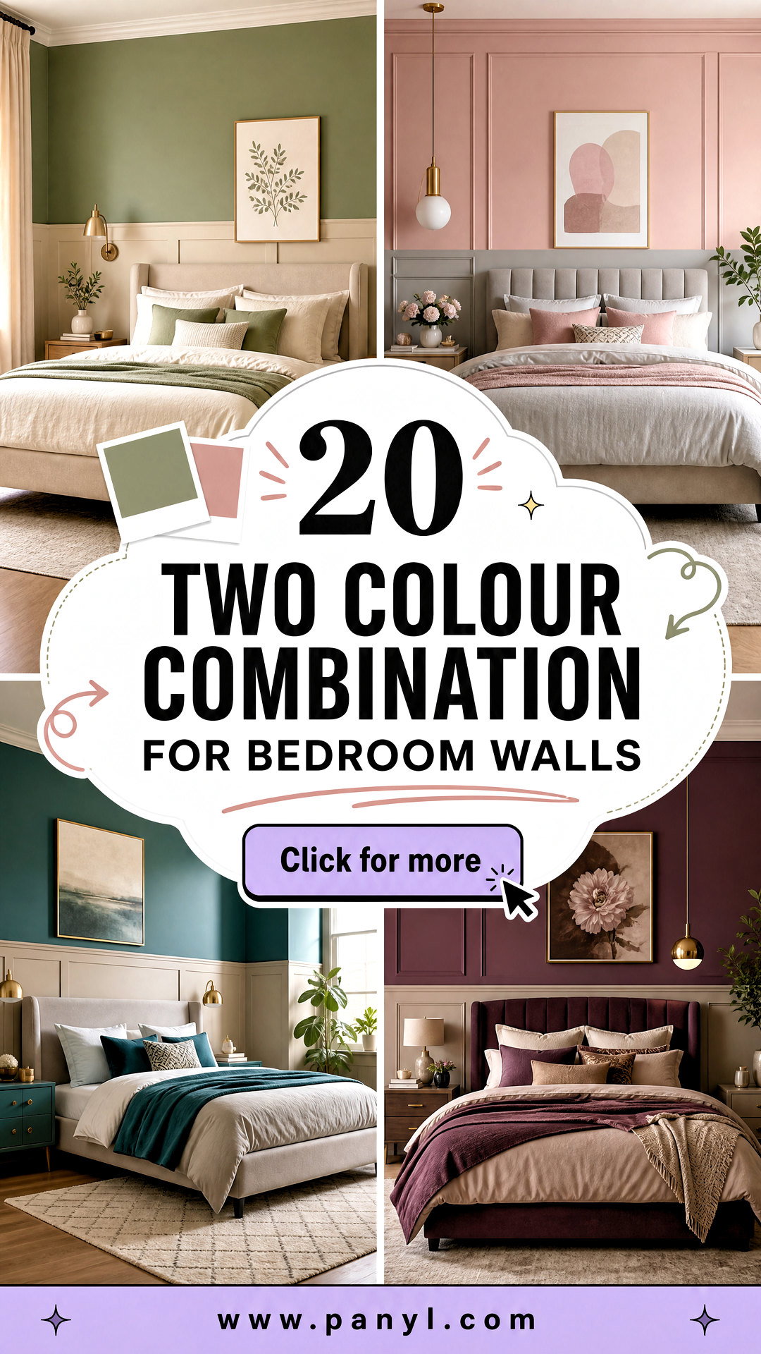 20 Two Colour Combination for Bedroom Walls Cozy Style Picks - 20 Two Colour Combination for Bedroom Walls: Cozy Style Picks
