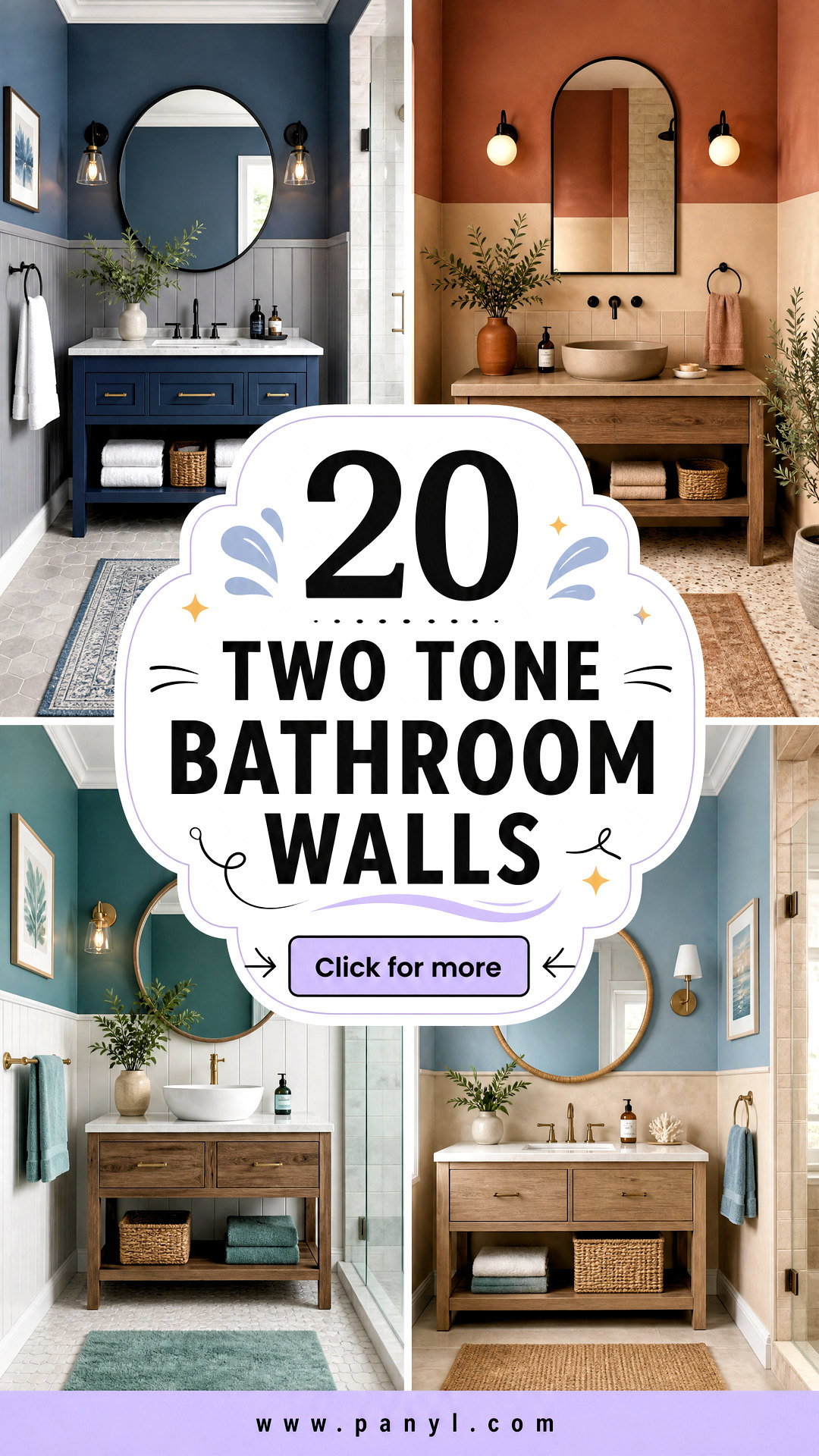 20 Two Tone Bathroom Walls for a Spa-Like Modern Refresh - 20 Two Tone Bathroom Walls for a Spa-Like Modern Refresh