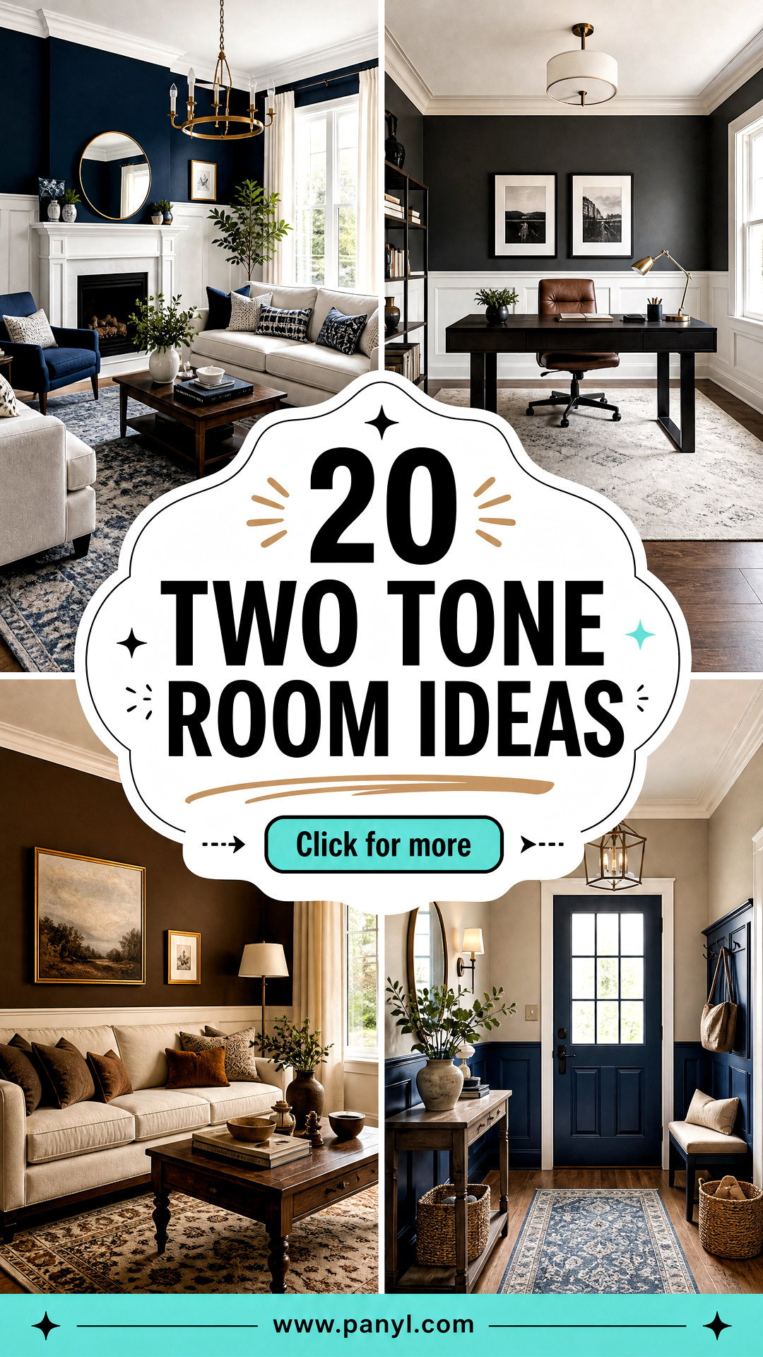 20 Two Tone Room Ideas for a Balanced Designer-Style Home - 20 Two Tone Room Ideas for a Balanced, Designer-Style Home