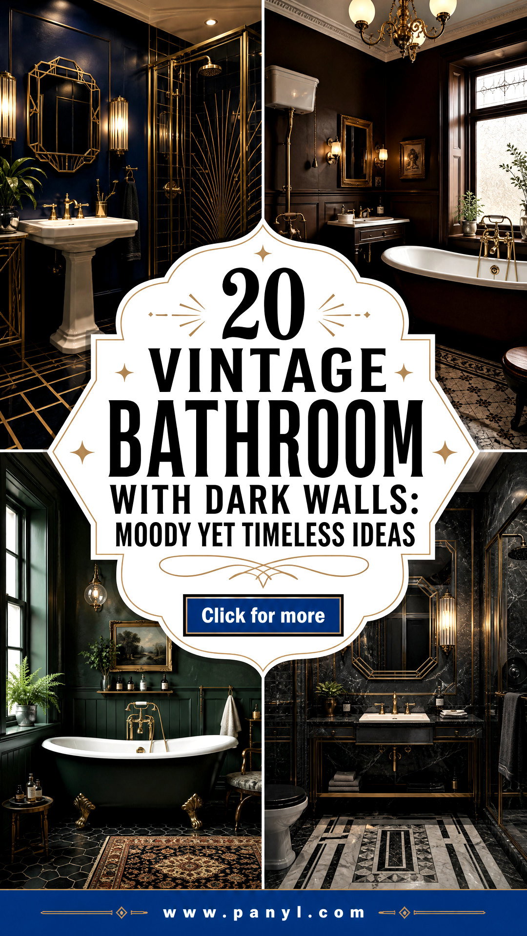 20 Vintage Bathroom With Dark Walls Moody Yet Timeless Ideas - 20 Vintage Bathroom With Dark Walls: Moody Yet Timeless Ideas