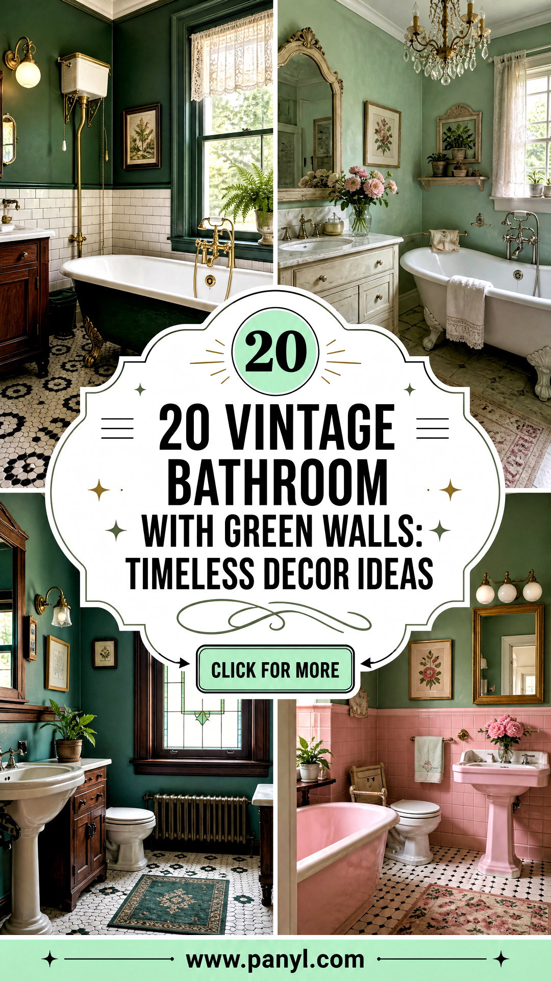 20 Vintage Bathroom With Green Walls Timeless Decor Ideas - 20 Vintage Bathroom With Green Walls: Timeless Decor Ideas