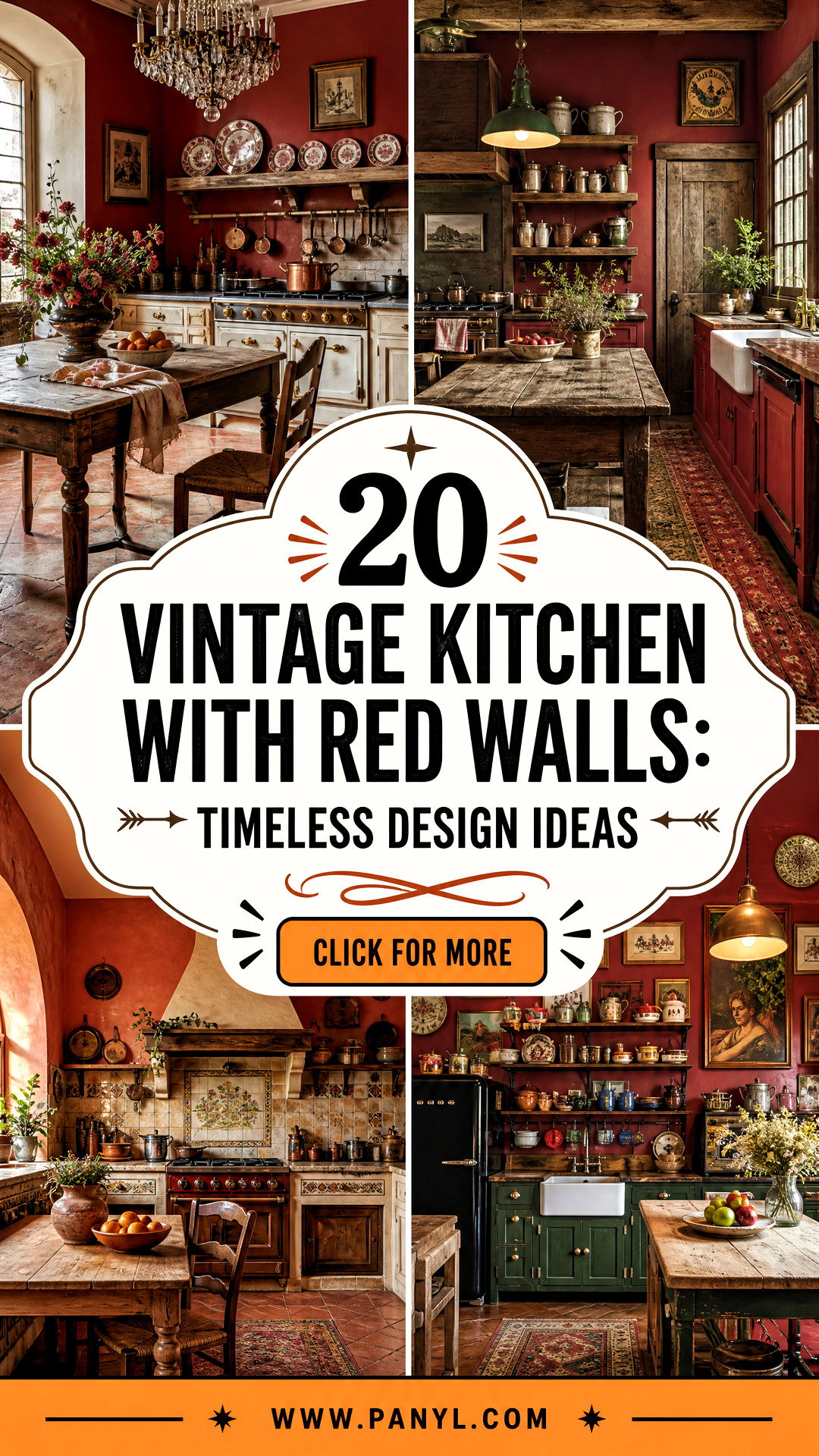 20 Vintage Kitchen With Red Walls Timeless Design Ideas - 20 Vintage Kitchen With Red Walls: Timeless Design Ideas